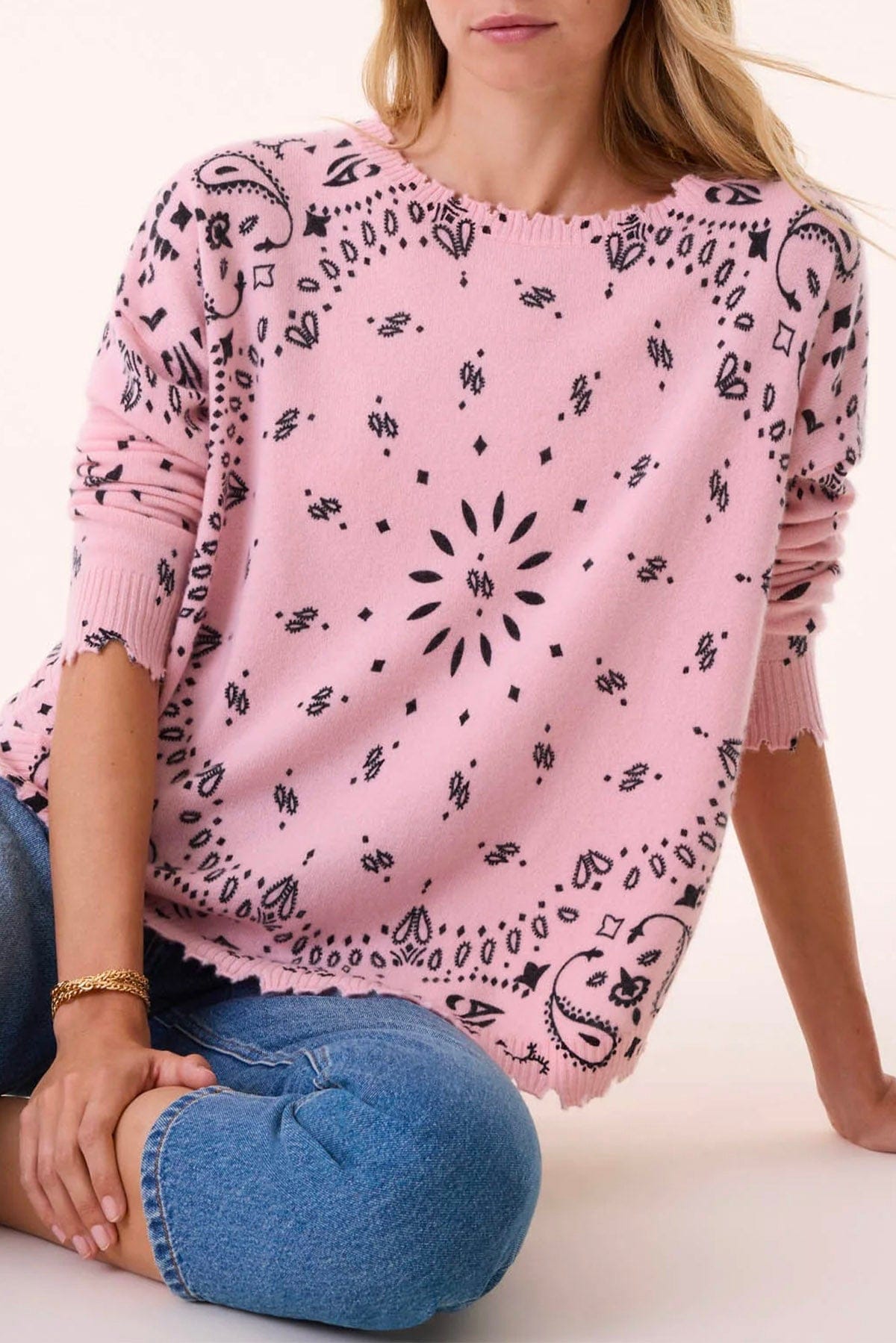 KUJTEN MAGLIA-CANOTTIERA-TOP  Maglia in cashmere donna Kujten Mela Bandana