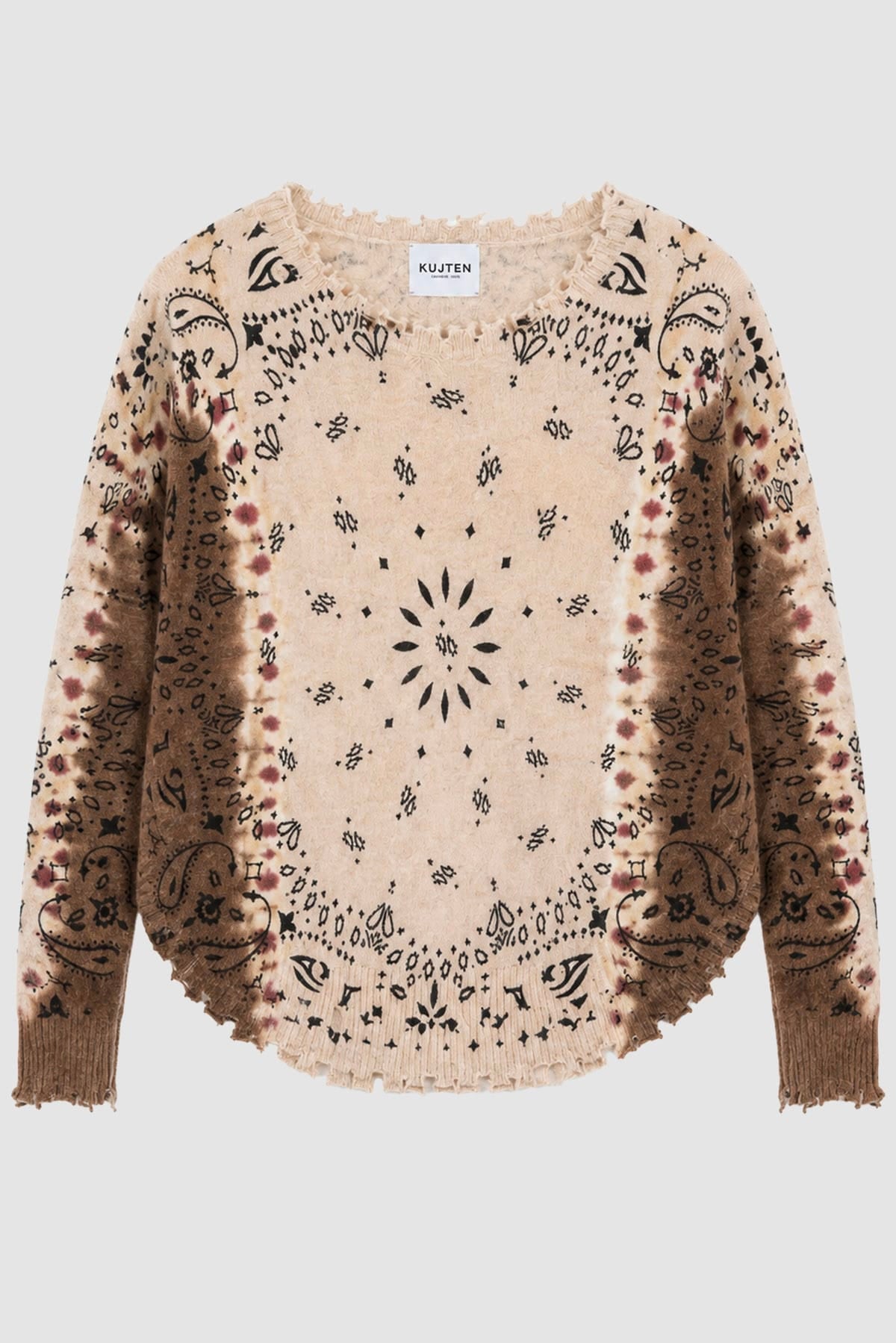 KUJTEN MAGLIA-CANOTTIERA-TOP  ESPRESSO / T1 Maglia in cashmere donna Kujten Mela Abba Bandana