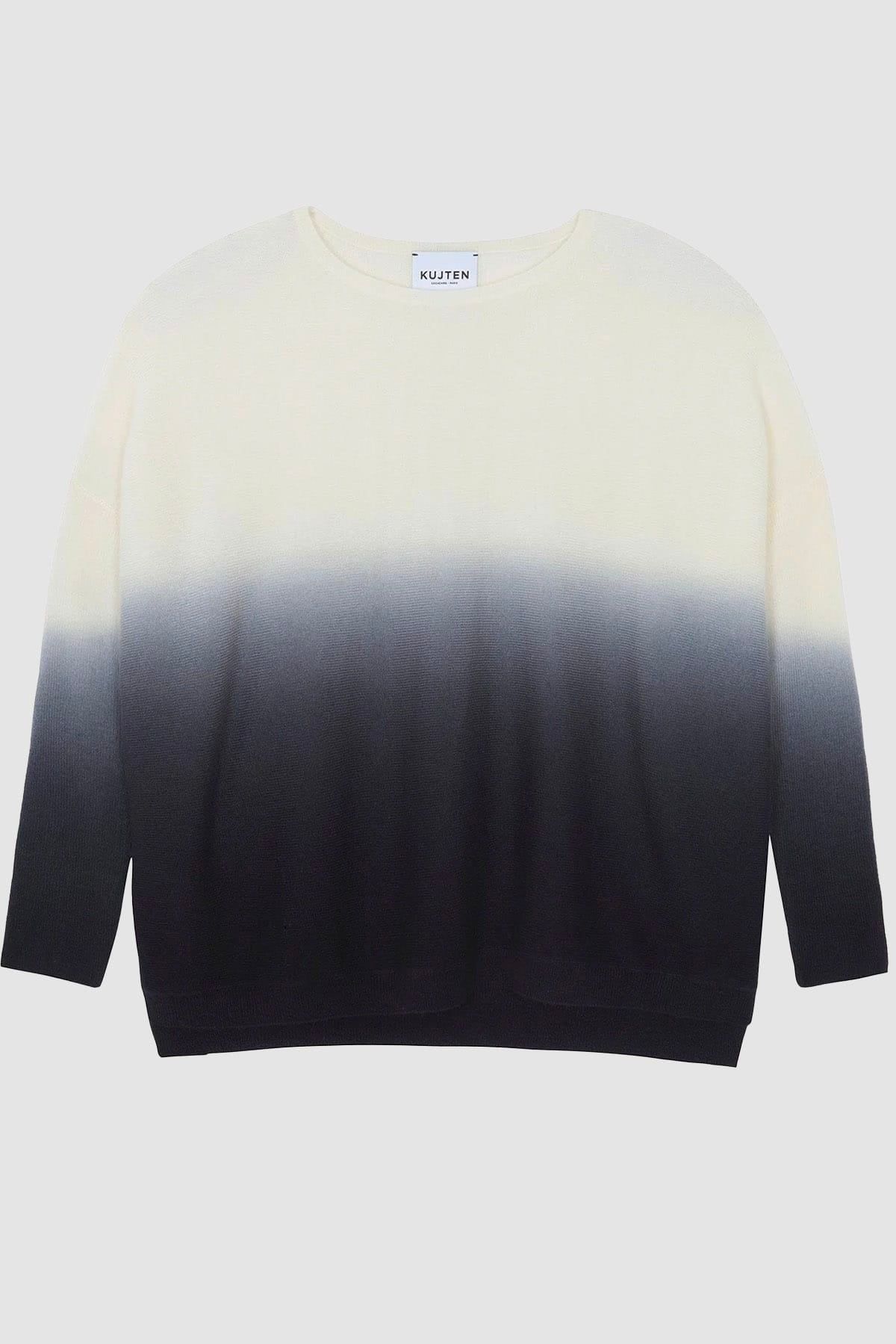 KUJTEN MAGLIA-CANOTTIERA-TOP  NOIR / UNICA Maglia nera sfumata donna Kujten Jessy Dye