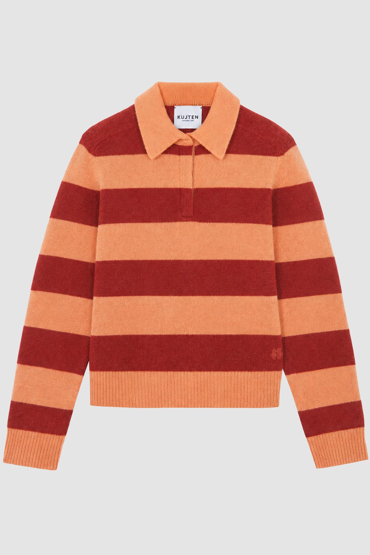 KUJTEN MAGLIA-CANOTTIERA-TOP  ORANGE ROSSO / T1 Maglia in cashmere donna Kujten Royce Stripe
