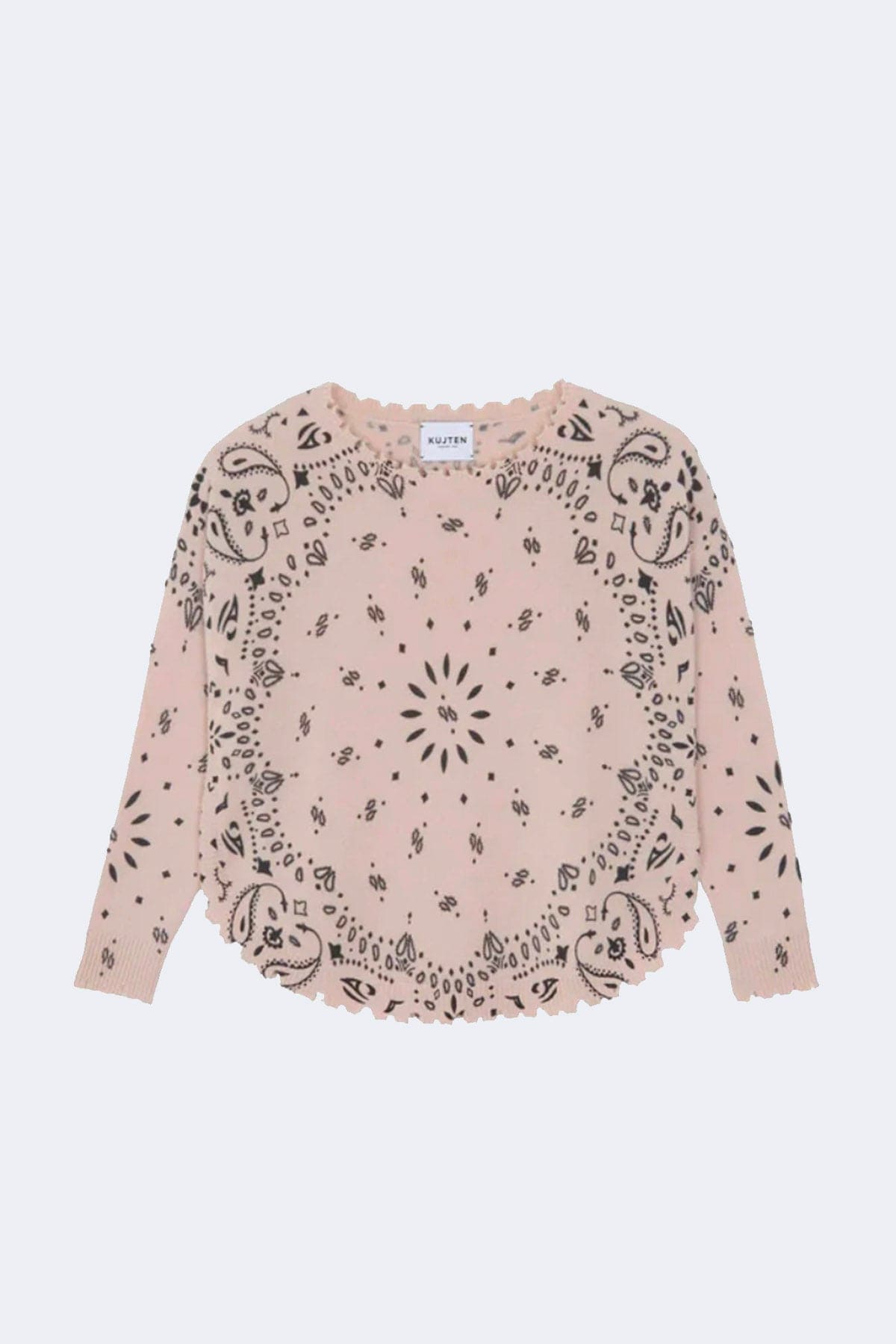 KUJTEN MAGLIA-CANOTTIERA-TOP  ROSE VINTAGE / T1 Maglia fantasia cashmere Kujten Mela Bandana
