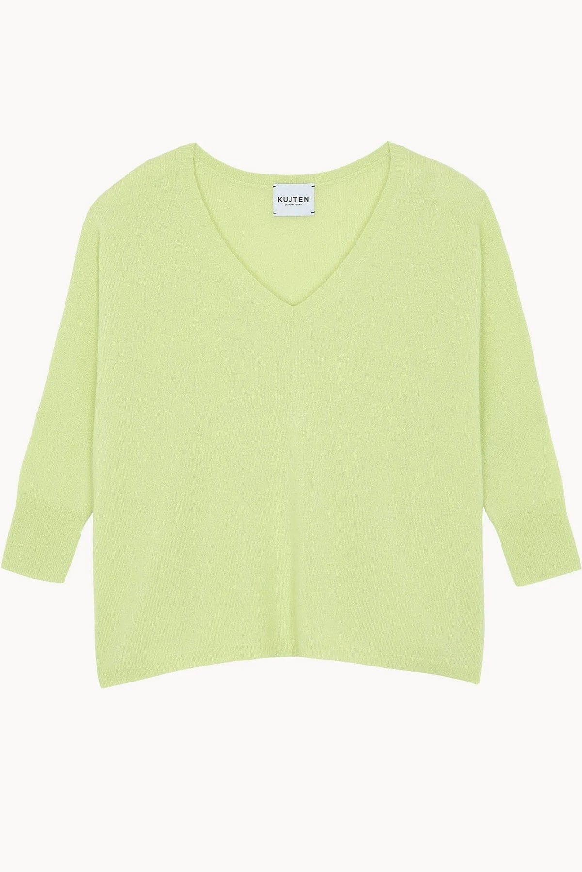 KUJTEN MAGLIA-CANOTTIERA-TOP  VERDE MANDORLA / UNICA Maglia in cashmere donna Kujten Minie