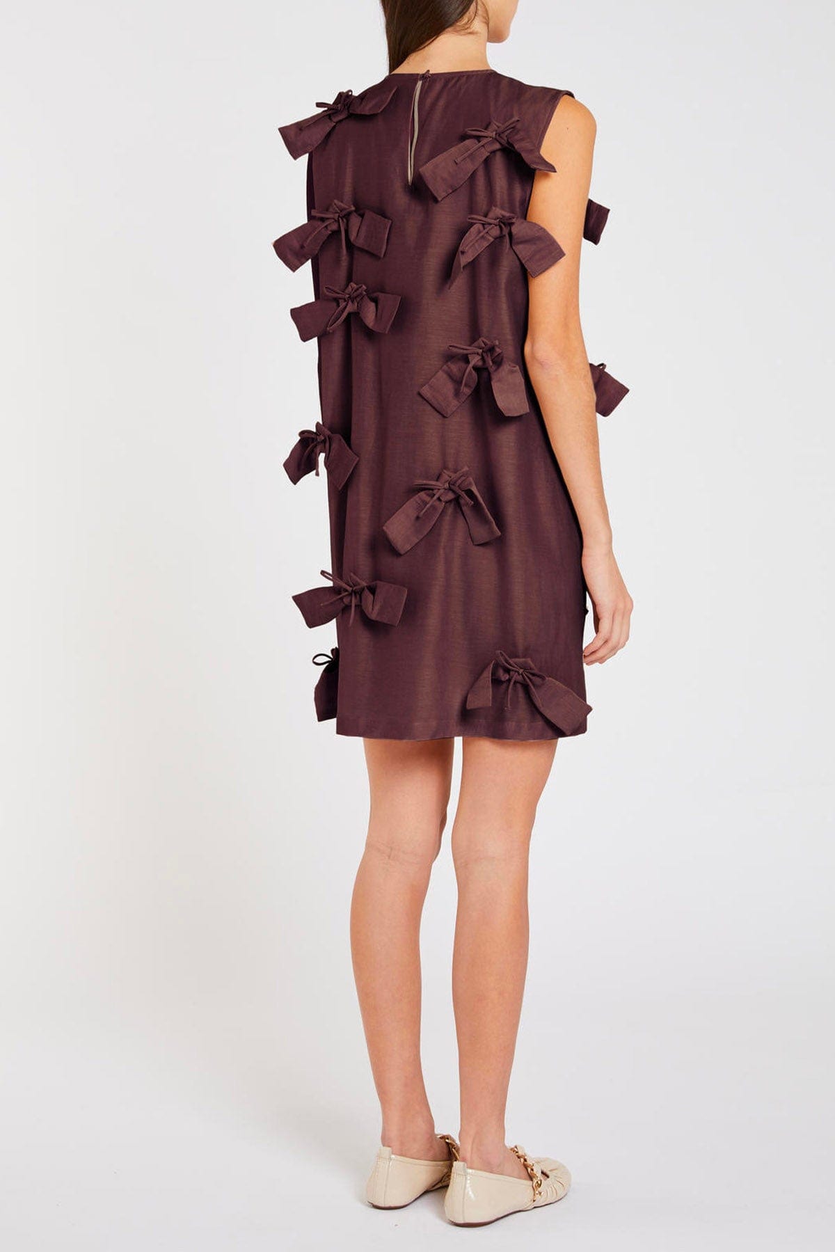 MARELLA ABITO  Abito bordeaux con dettaglio voile Marella Gancio