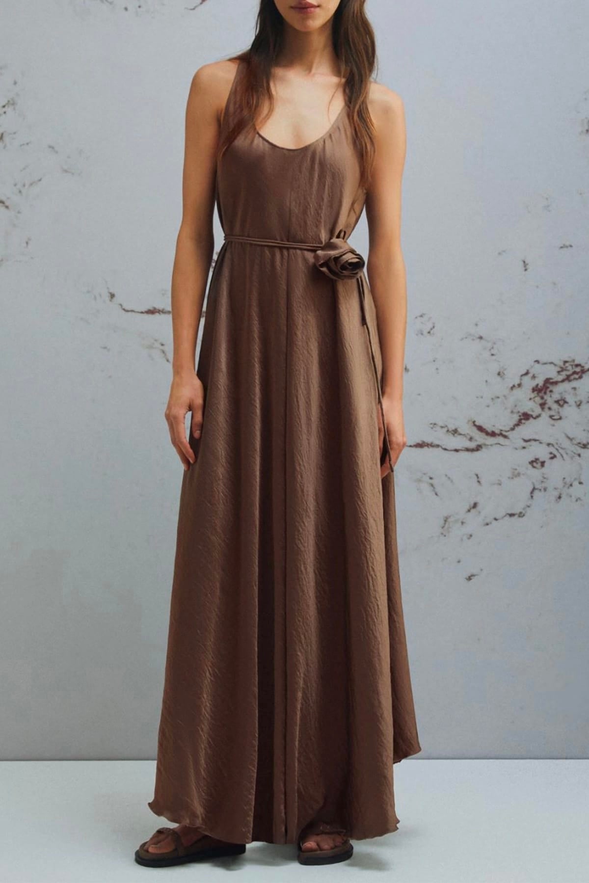 MARELLA ABITO  MARRONE / 34 Abito donna Marella Monochrome in raso Mlmslcool