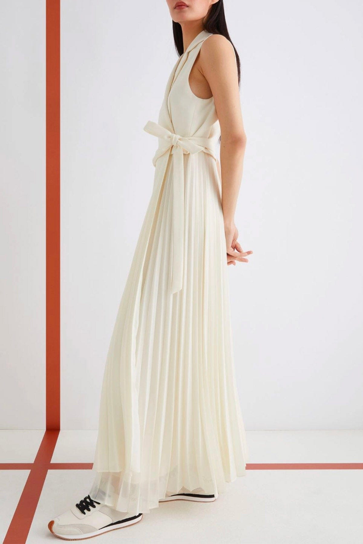 MARELLA ABITO  BIANCO LANA / 34 Abito lungo bianco donna Marella 365 Statua