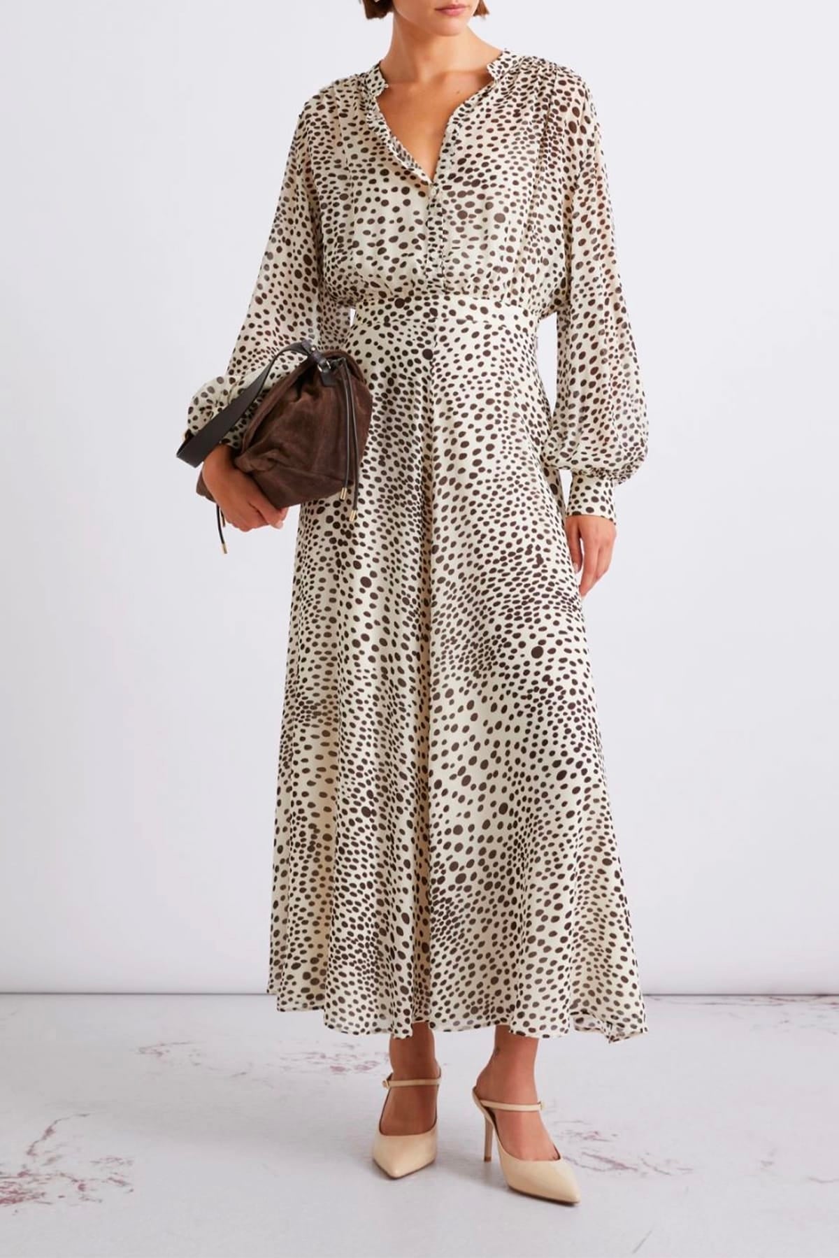 MARELLA ABITO  PANNA POIS / 34 Abito lungo pois donna Marella Mllmastro