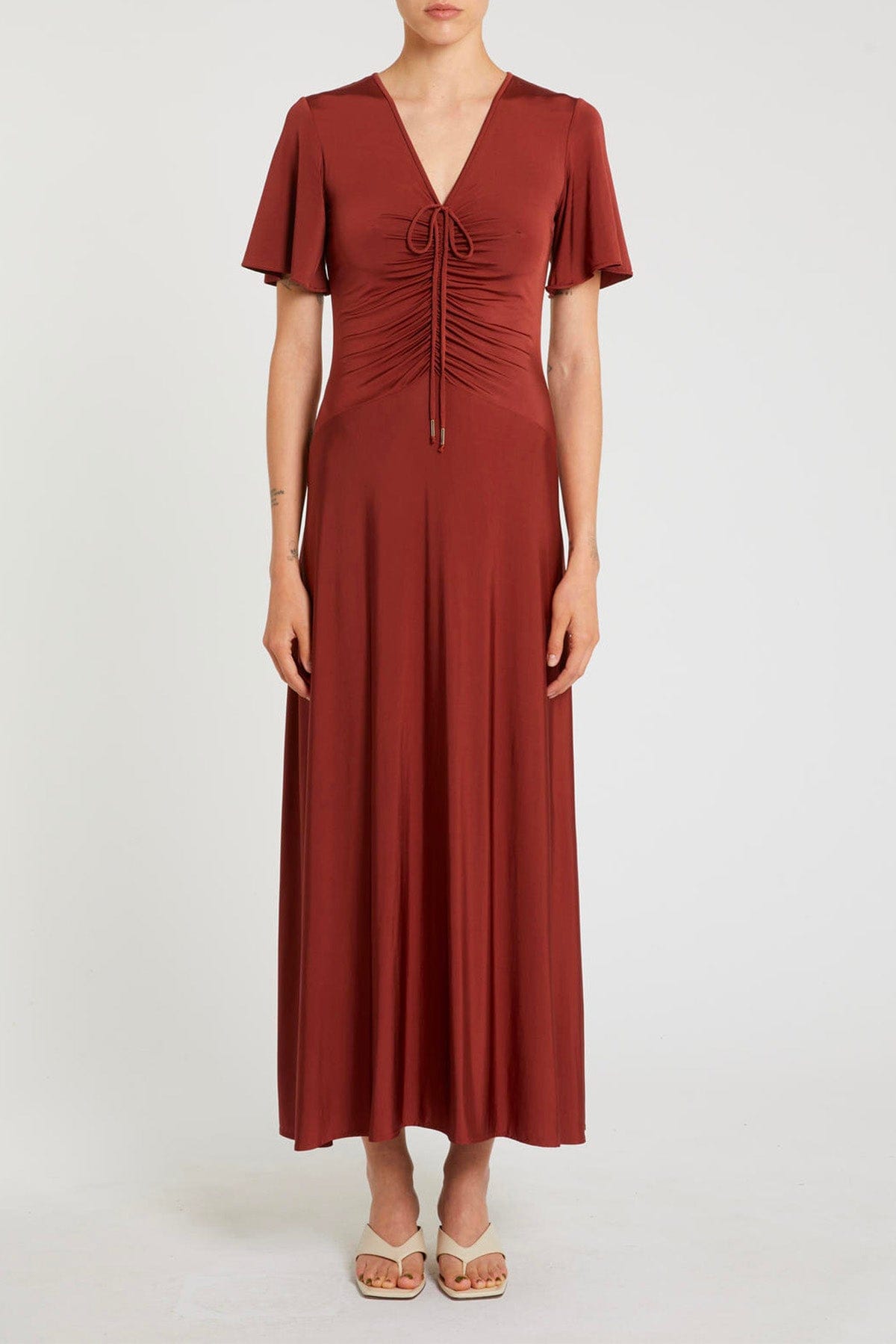 MARELLA ABITO/TUTA IN JERSEY  ROSSO COTTO / XXS Abito lungo donna Marella Steca