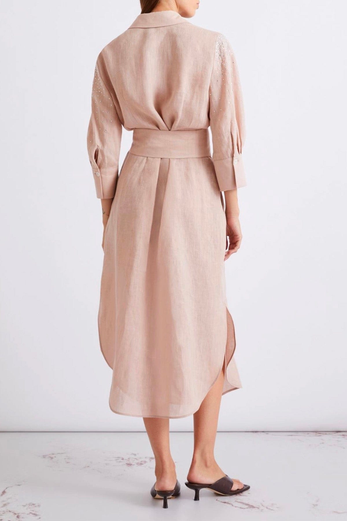 MARELLA ABITO  Vestito in lino donna Rosa cipria Marella Calle