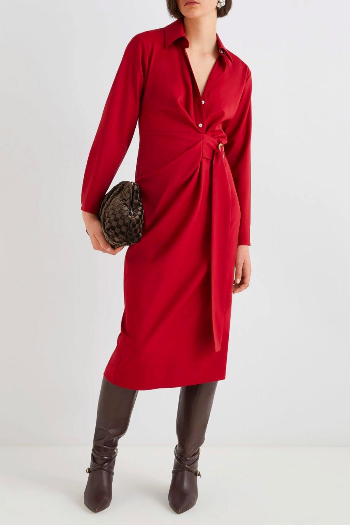 MARELLA ABITO  Vestito lungo nero donna in lana Marella Valais
