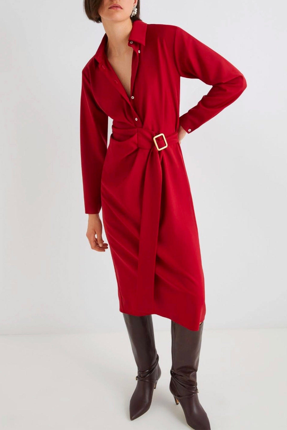 MARELLA ABITO  ROSSO / 34 Vestito lungo nero donna in lana Marella Valais