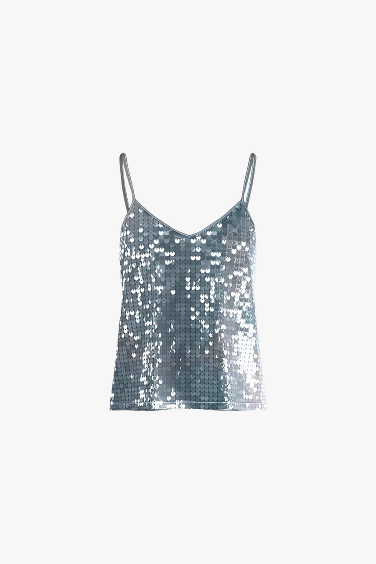 MARELLA BODY/ TOP  ARGENTO / XXS Top in paillettes argento Emme Marella Gerla