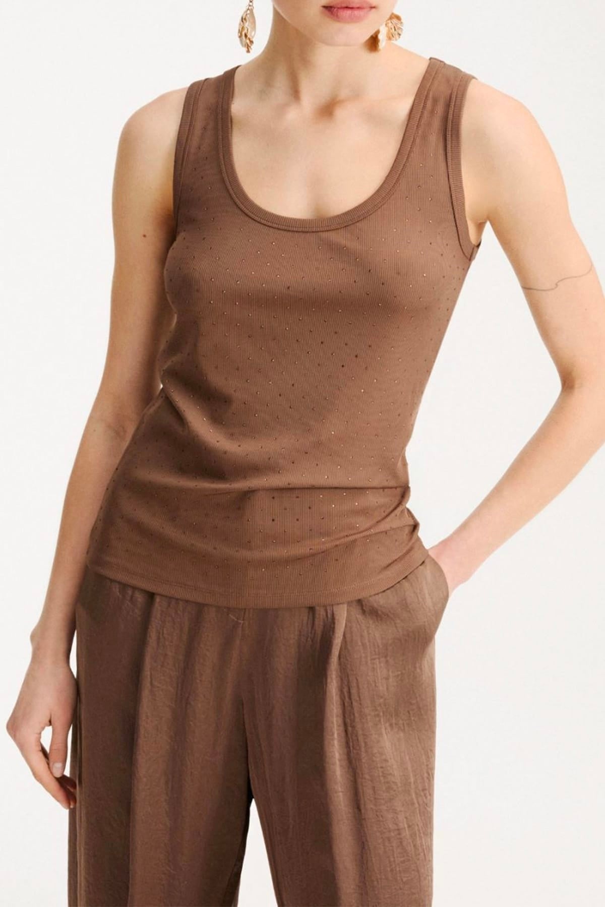MARELLA BODY/ TOP  Canotta marrone donna Marella Monochrome Mlmoratablin