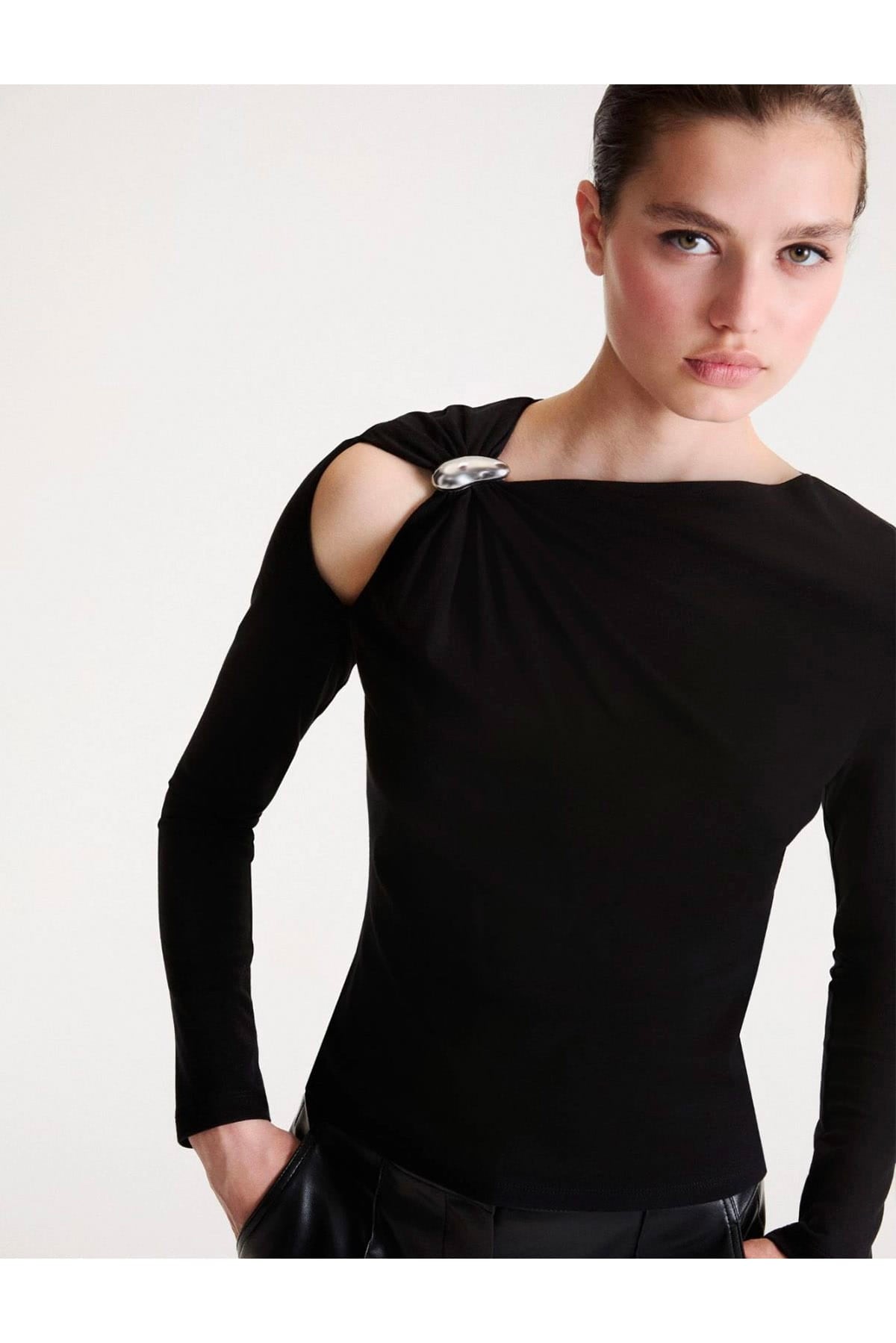 MARELLA BODY/ TOP  Maglia asimmetrica fluida Marella Mlltabacco