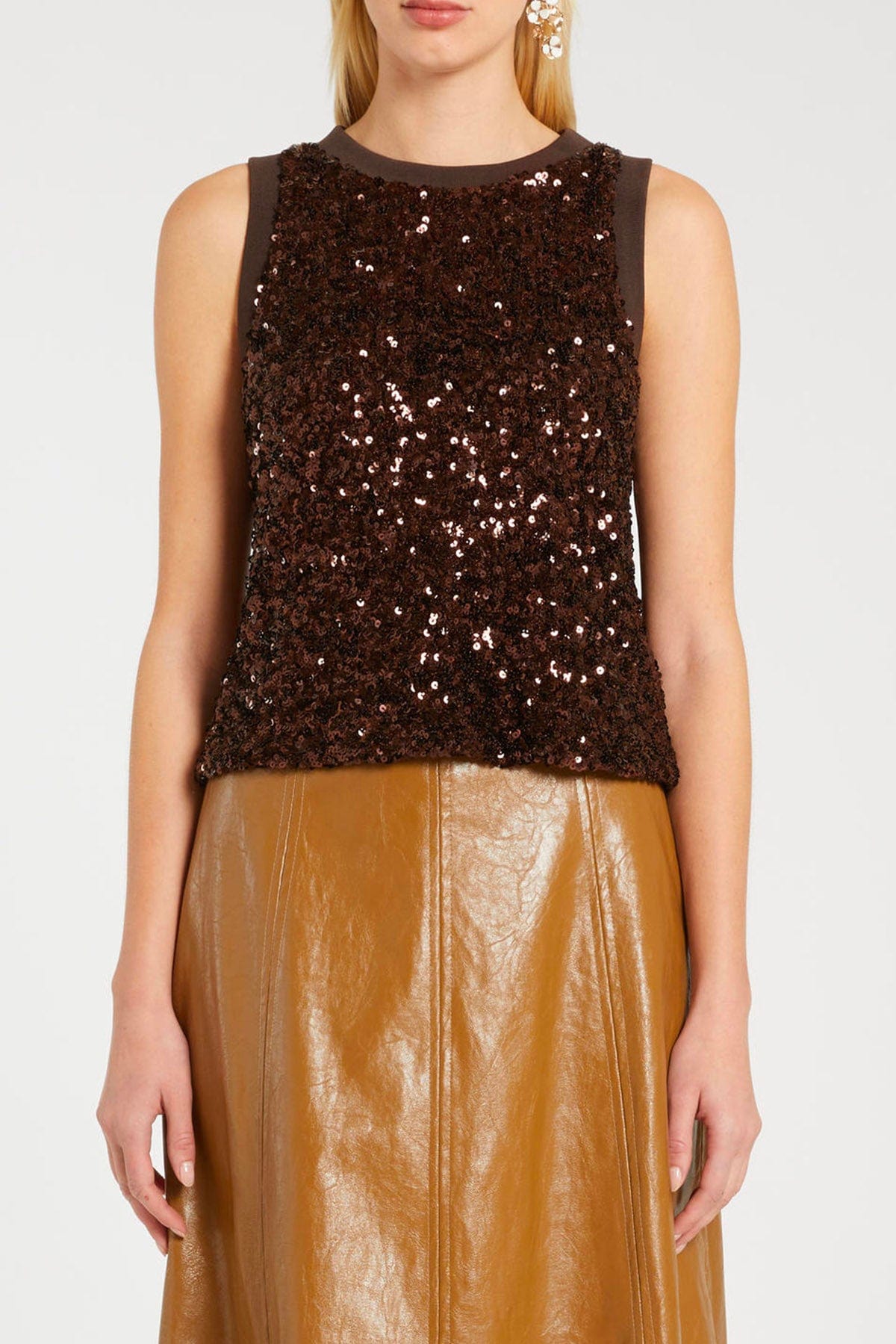 MARELLA BODY/ TOP  NERO / XXS Top/Canottiera con dettaglio pailletes Marella Filly