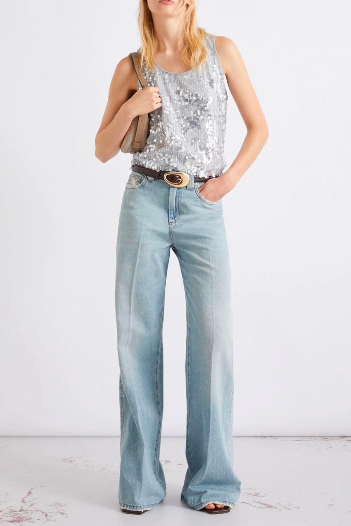 MARELLA BODY/ TOP  Top grigio in paillettes donna Marella Vischio