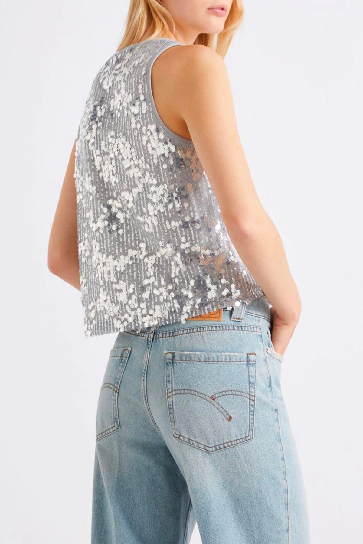 MARELLA BODY/ TOP  Top grigio in paillettes donna Marella Vischio