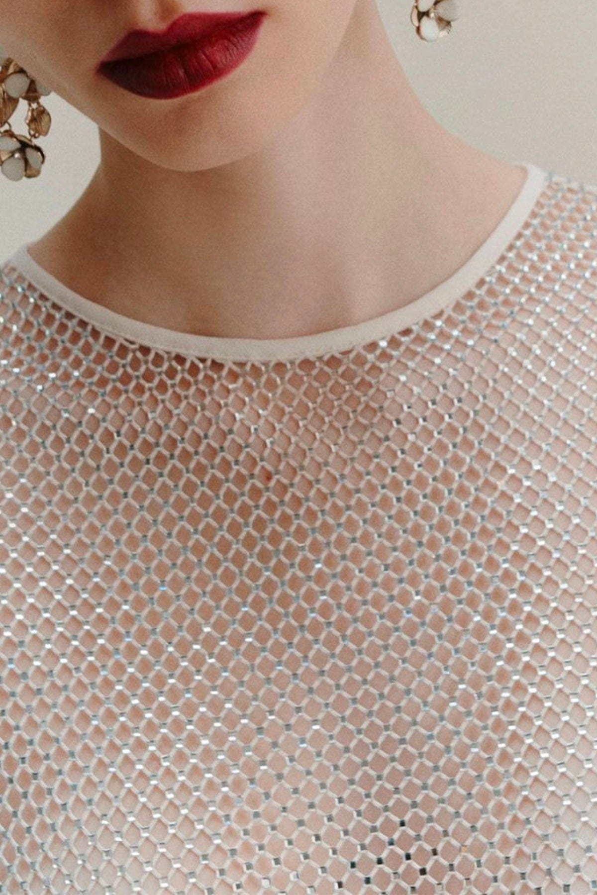 MARELLA BODY/ TOP  Top in rete con dettaglio strass Marella Lodola