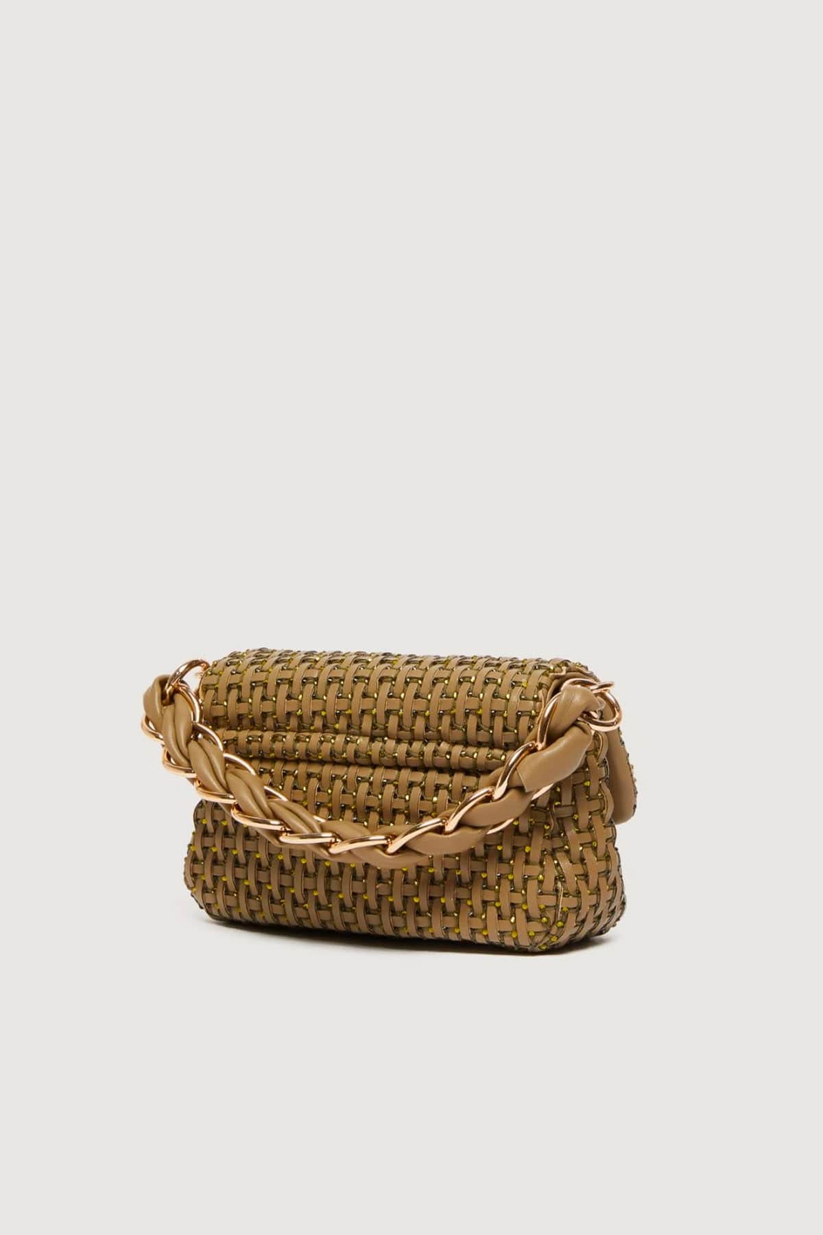 MARELLA BORSA  Borsa in ecopelle intrecciata Marella Lontra1