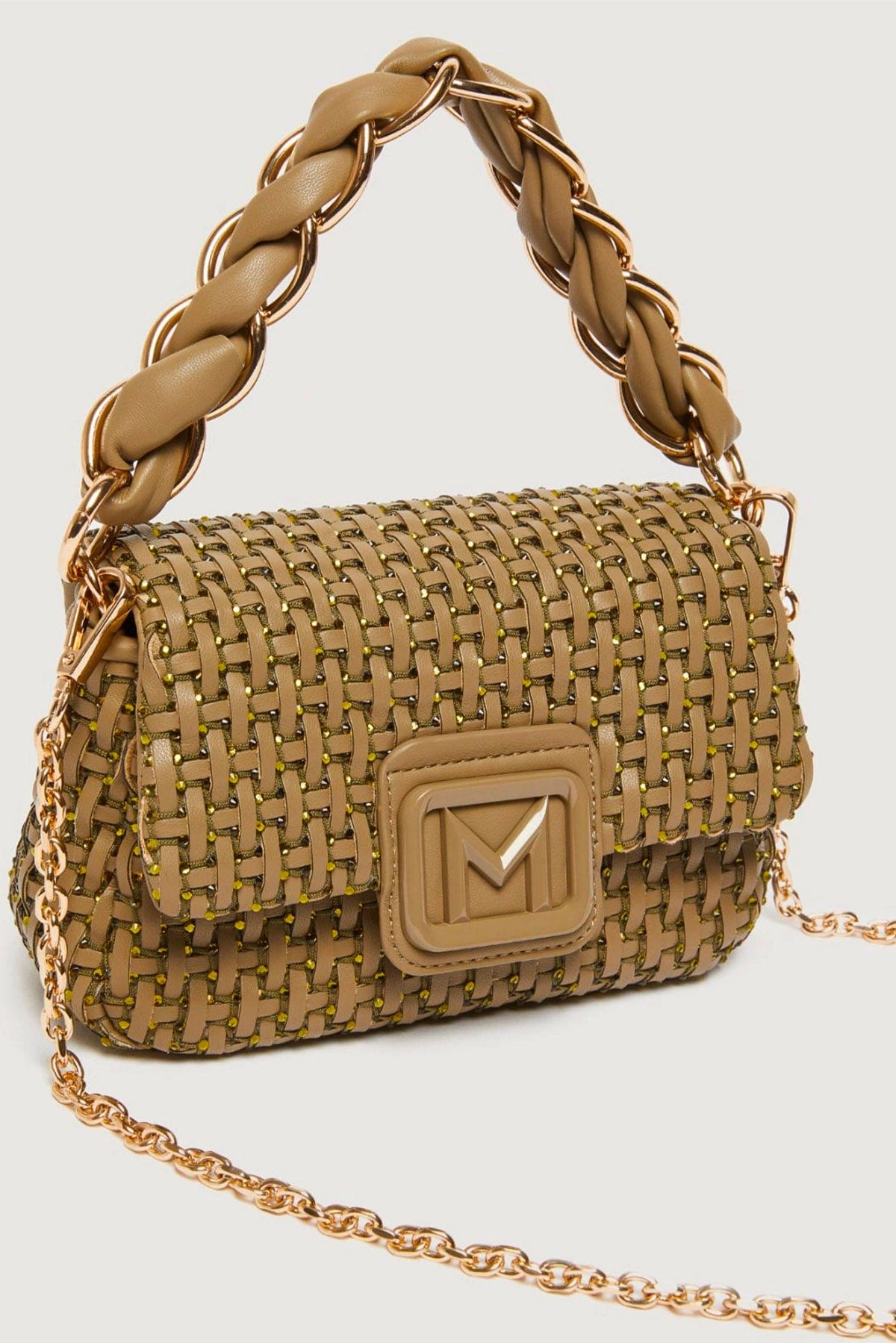 MARELLA BORSA  Borsa in ecopelle intrecciata Marella Lontra1