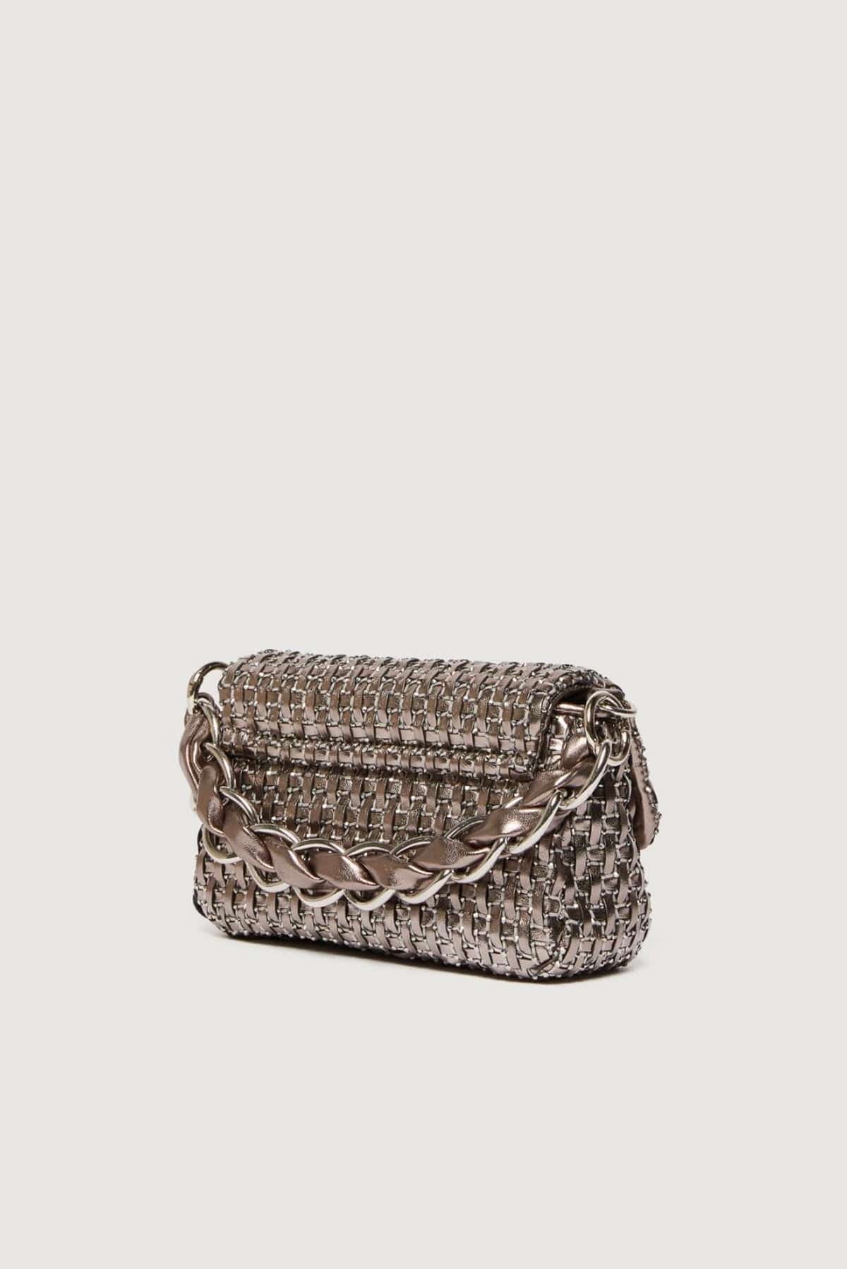 MARELLA BORSA  Borsa in ecopelle intrecciata Marella Lontra1