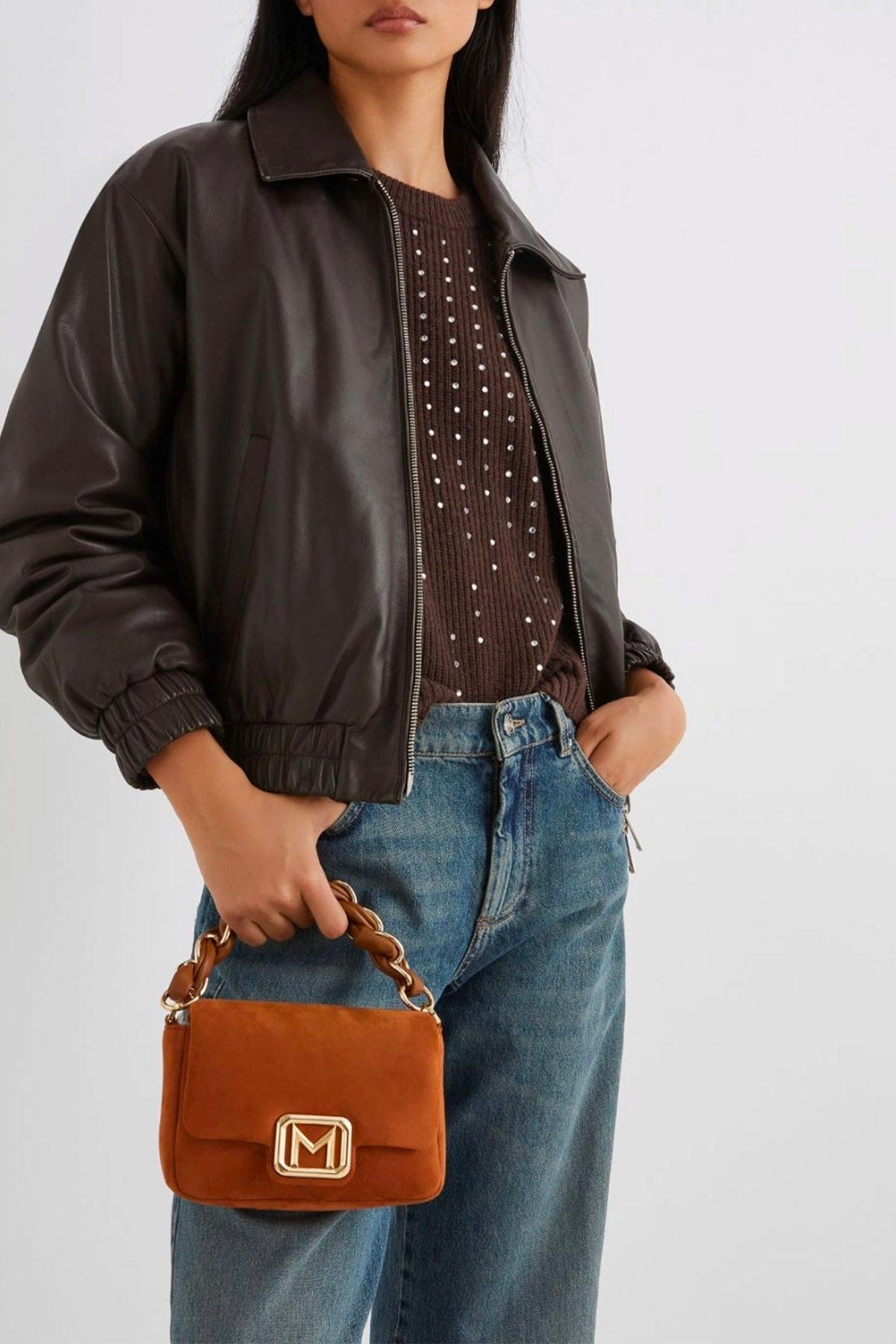 MARELLA BORSA  Borsa in pelle donna Marella Lontra3