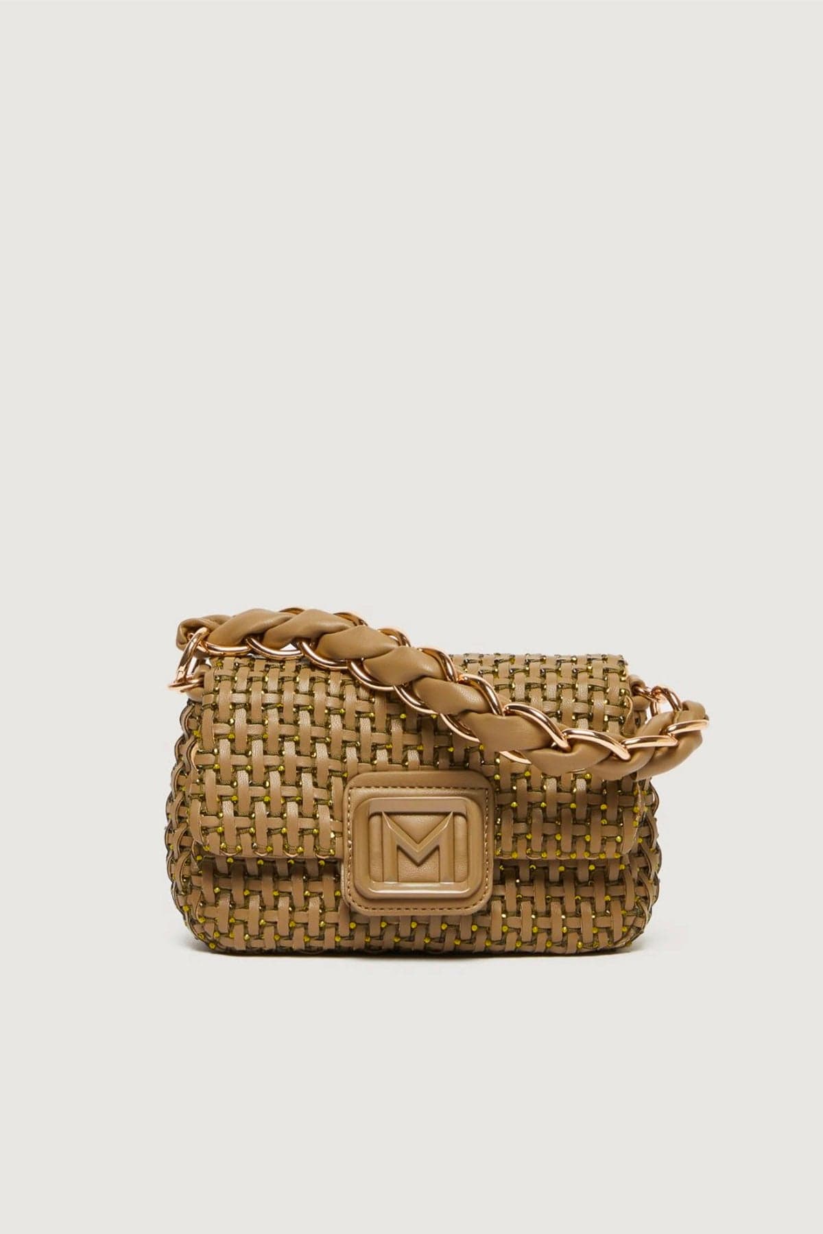 MARELLA BORSA  KAKI / UNICA Borsa in ecopelle intrecciata Marella Lontra1