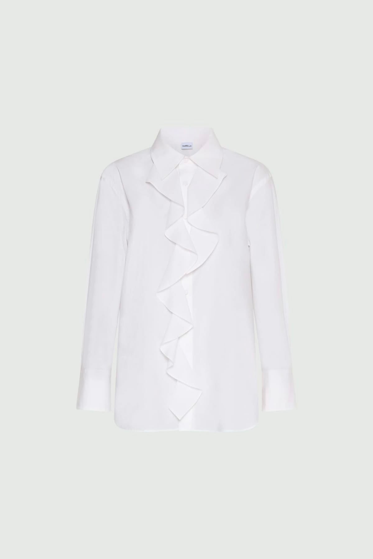 MARELLA CAMICIA  BIANCO / 34 Camicia bianca con rouches Marella Mllfalesia