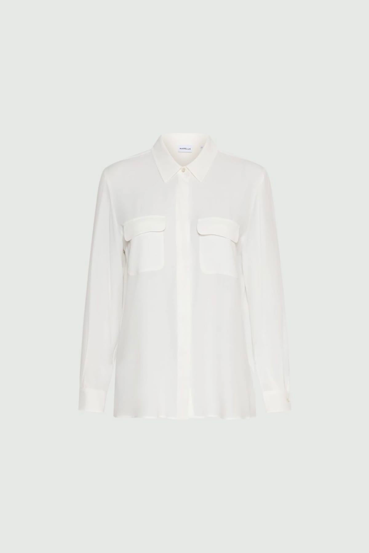 MARELLA CAMICIA  BIANCO / 34 Camicia in seta donna Marella Mllfebe