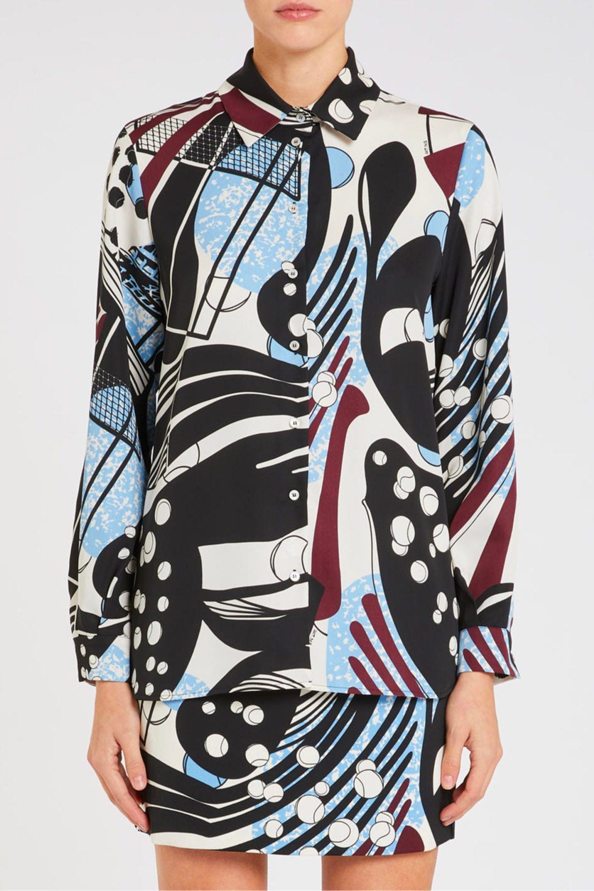 MARELLA CAMICIA  BIANCO LANA / FANTASIA / 34 Camicia in poliestere donna Marella 365 Spinta