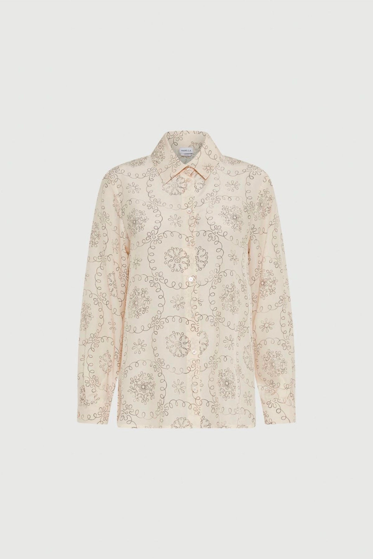 MARELLA CAMICIA  BIANCO PANNA / 34 Camicia in seta fantasia stampata donna Marella Tundra