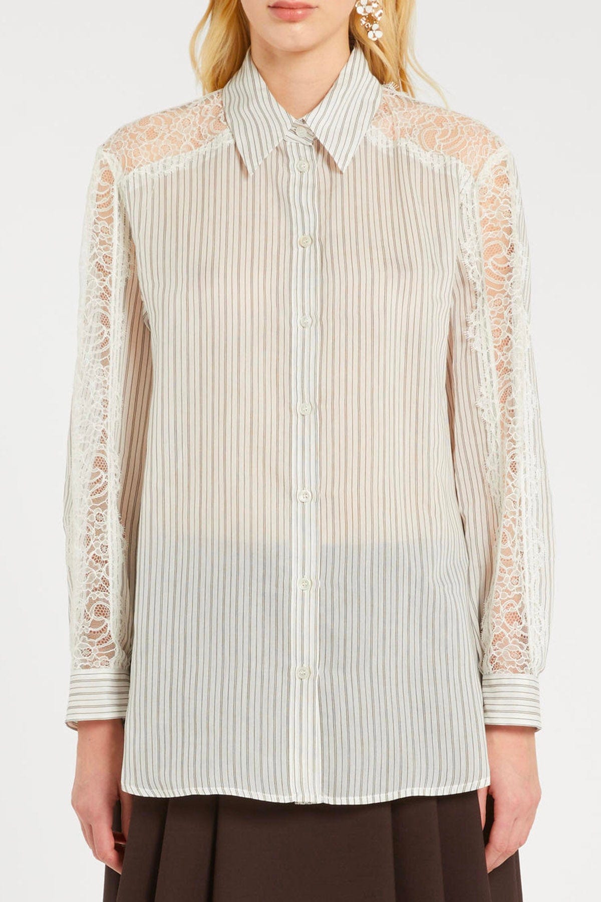 MARELLA CAMICIA  BIANCO RIGATO / 34 Camicia donna rigata Marella Cristin