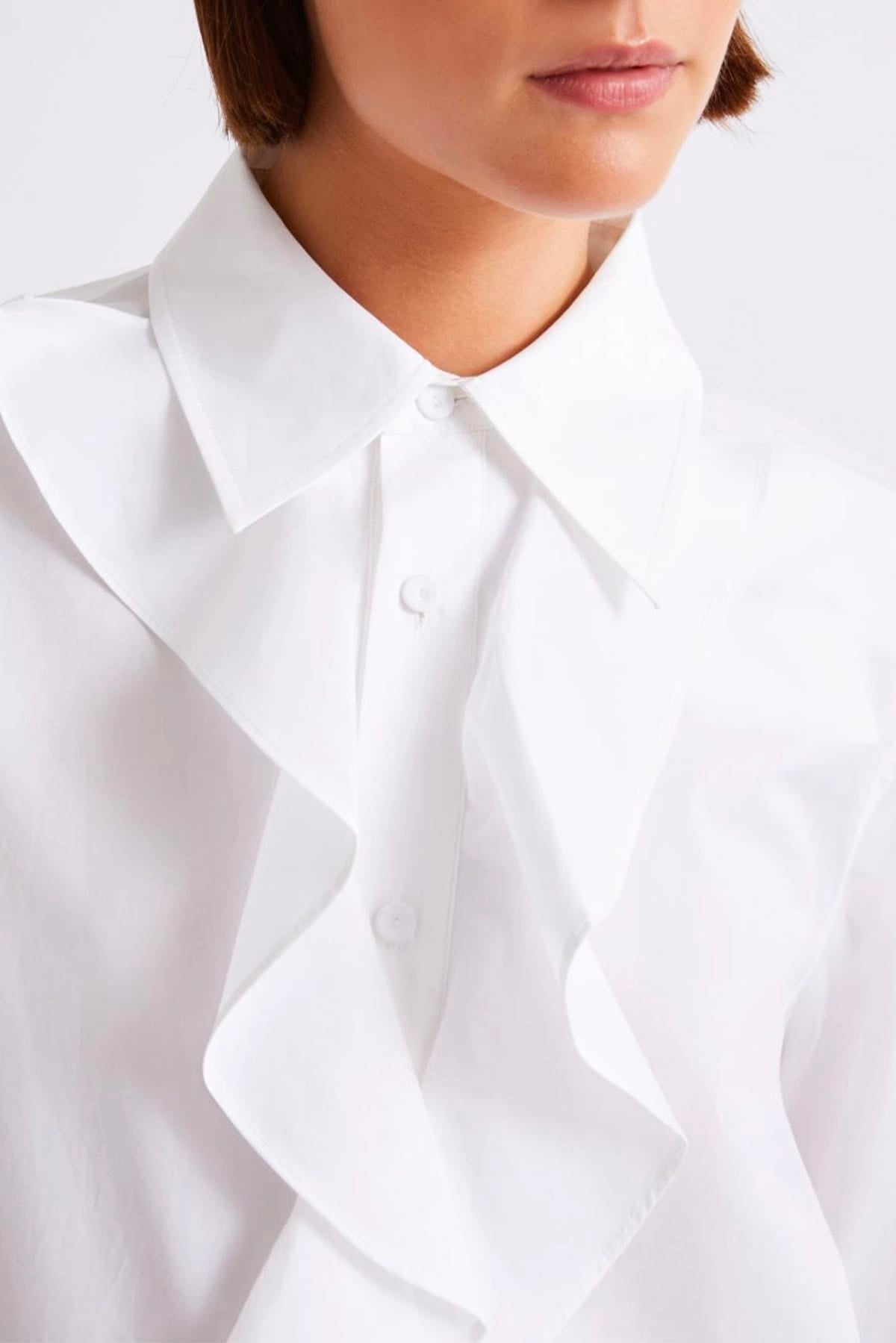 MARELLA CAMICIA  Camicia bianca con rouches Marella Mllfalesia