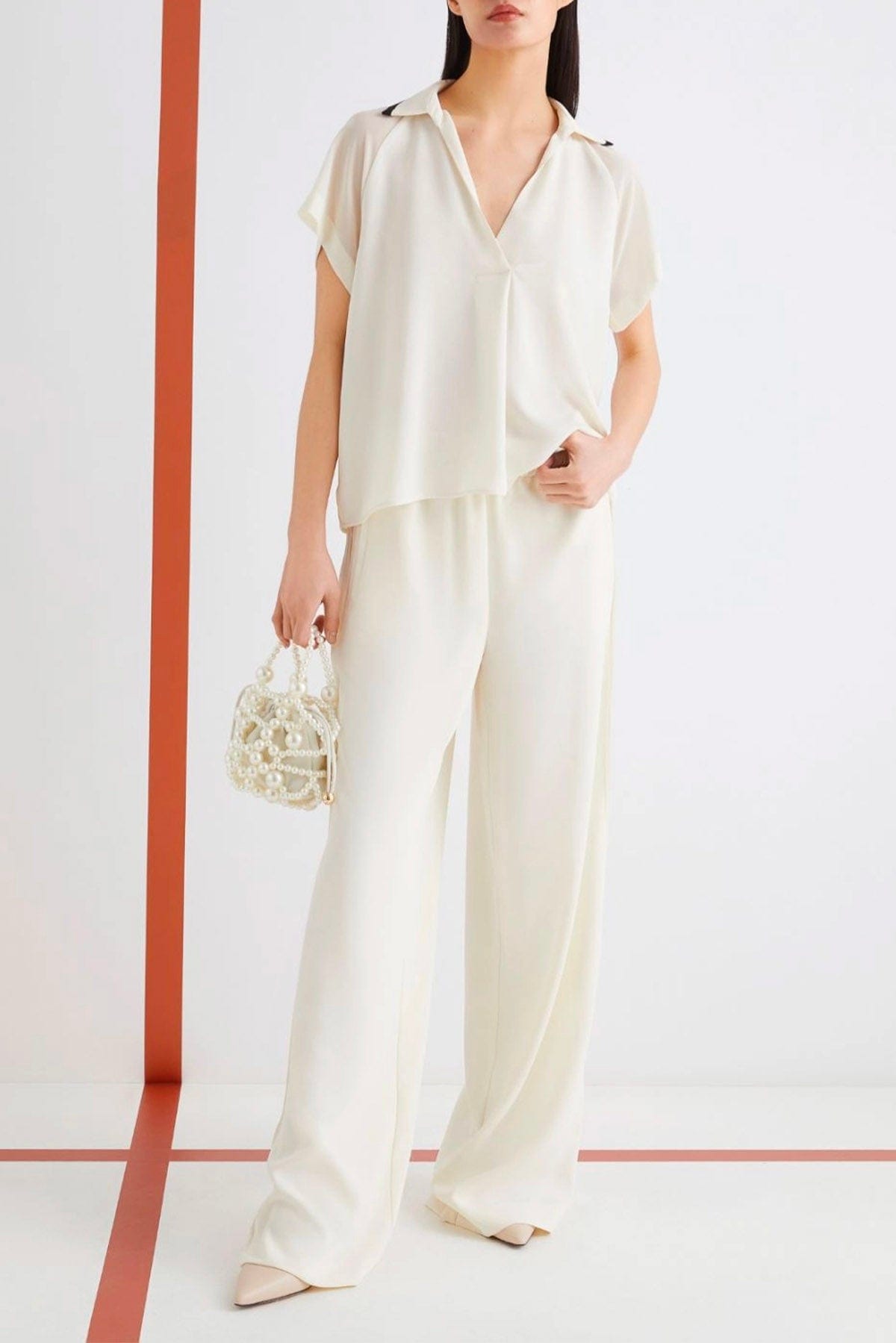 MARELLA CAMICIA  BIANCO LANA / 34 Camicia bianca donna Marella 365 Calmo