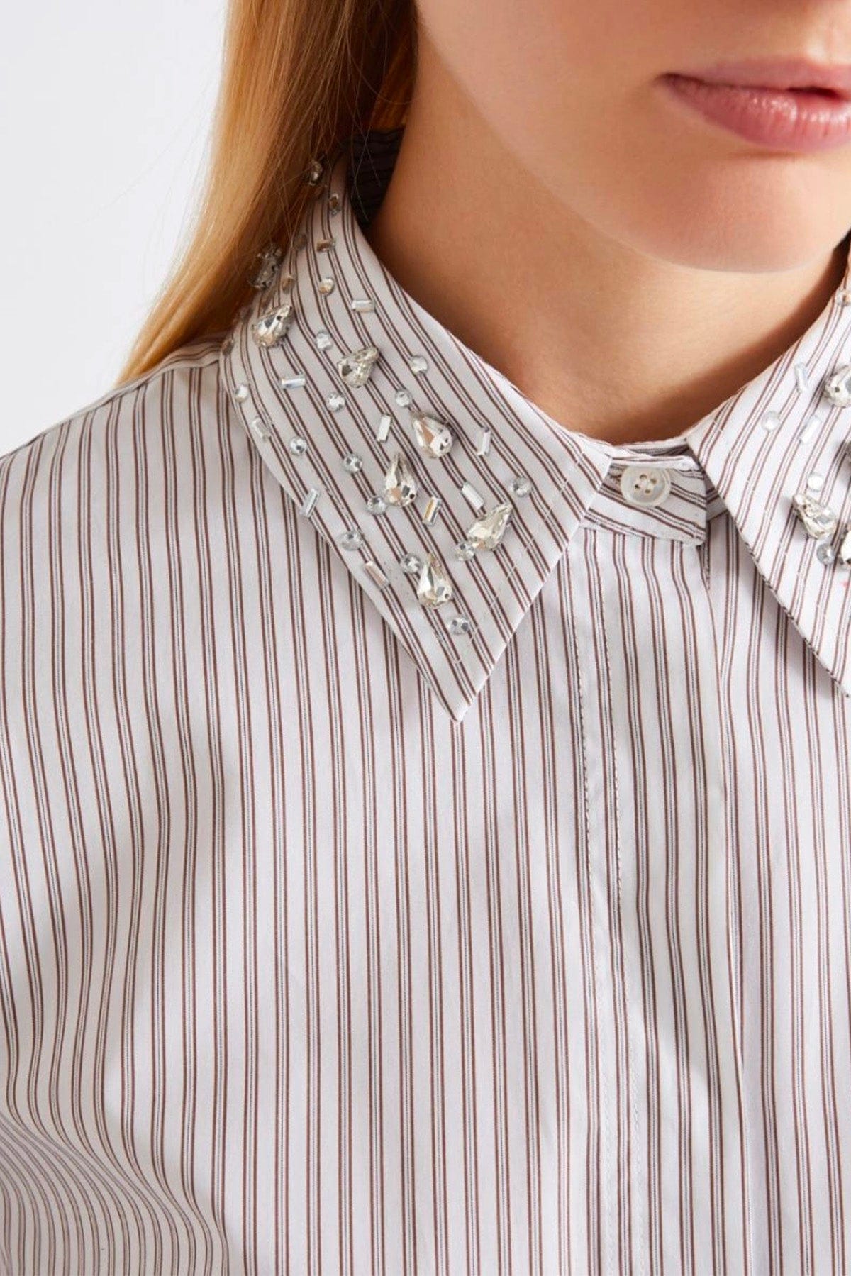 MARELLA CAMICIA  MSRRONE RIGATO / 34 Camicia in cotone donna Marella Teso