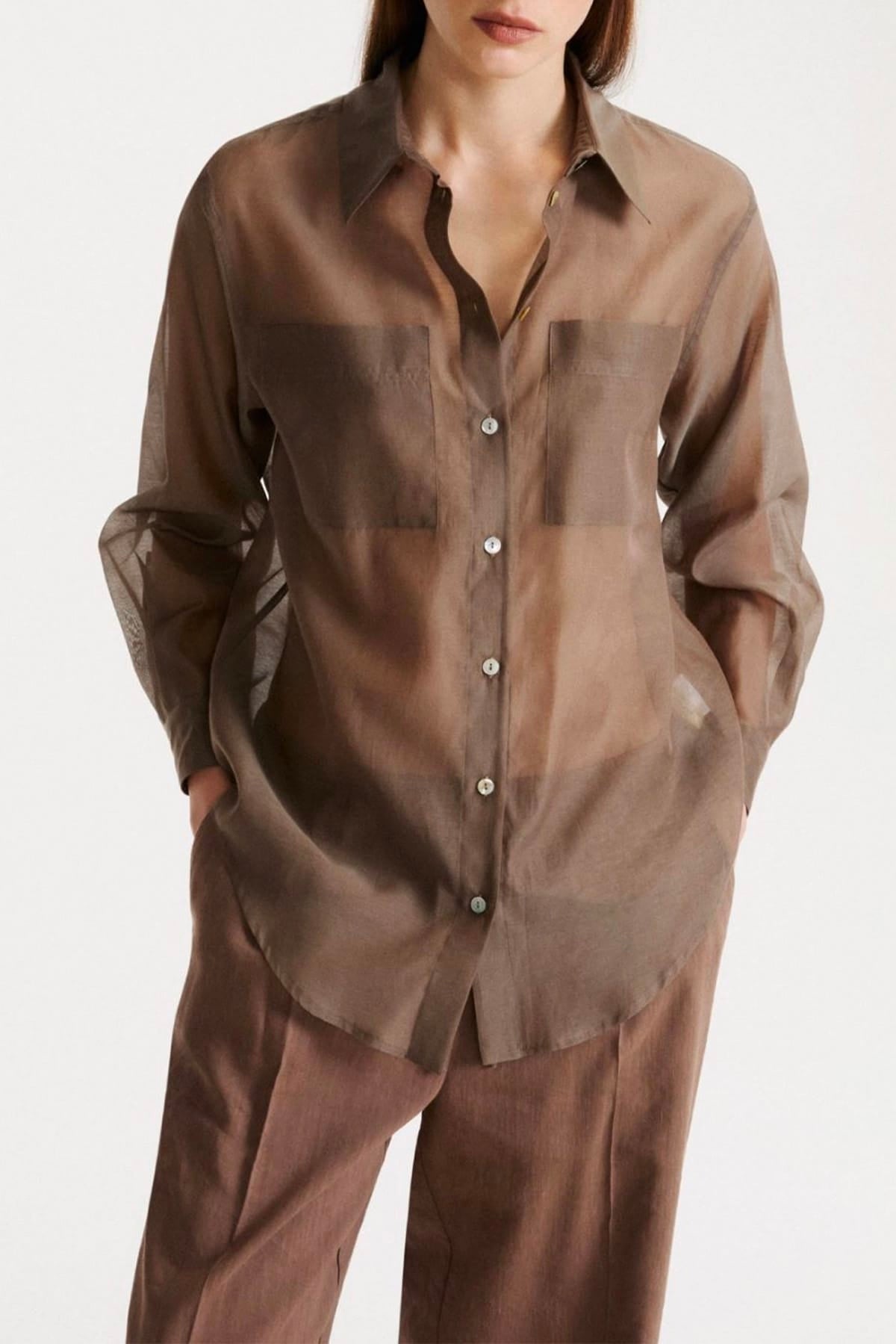MARELLA CAMICIA  Camicia in cotone e seta donna Marella Monochrome Mlmcennare1