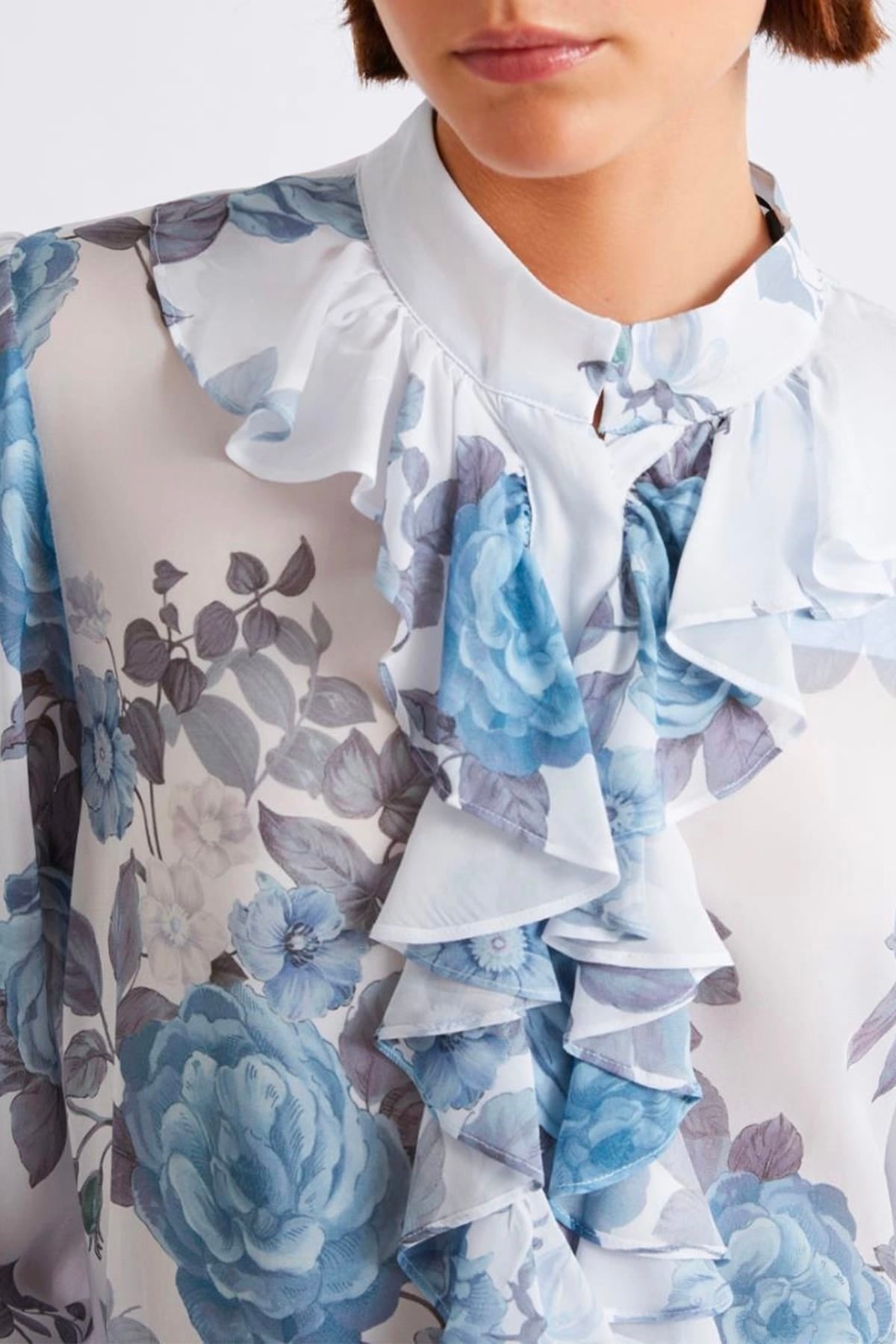 MARELLA CAMICIA  AZZURRO CHIARO FANTASIA / 34 Camicia in viscosa donna Marella Mllcanapa
