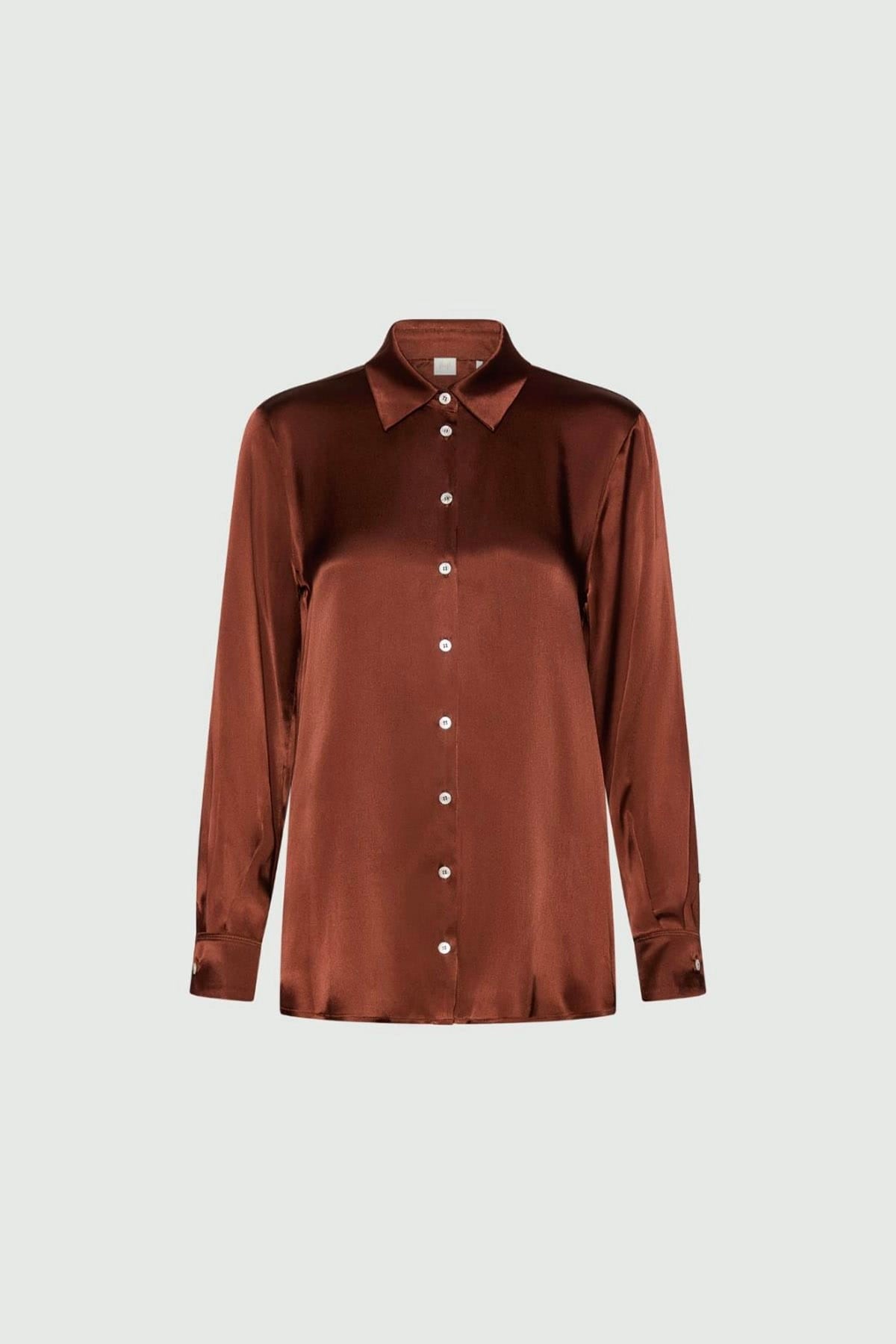 MARELLA CAMICIA  CARAMELLO / 34 Camicia in seta donna Marella Mllalfio