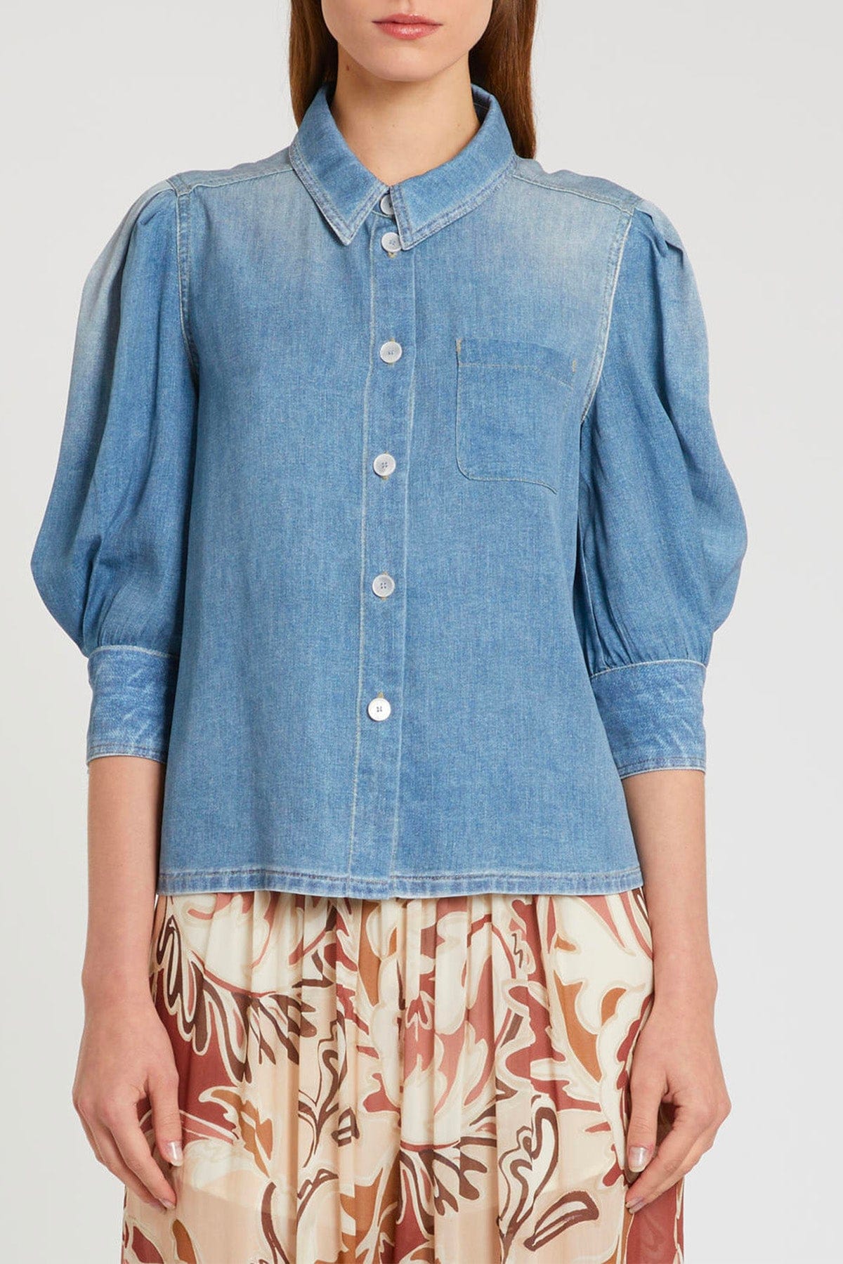 MARELLA CAMICIA  DENIM CHIARO / 34 Camicia stampa denim donna Marella Romana