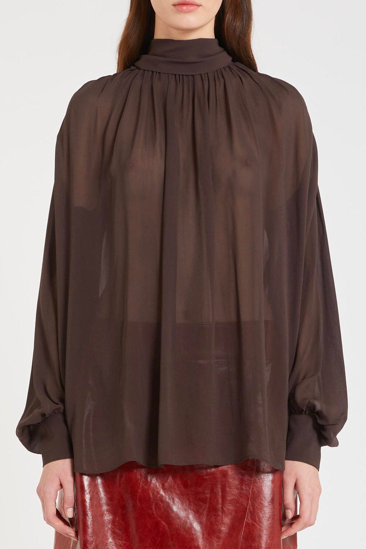 MARELLA CAMICIA  MARELLA / 34 Camicia plissè marrone donna Marella Canapa