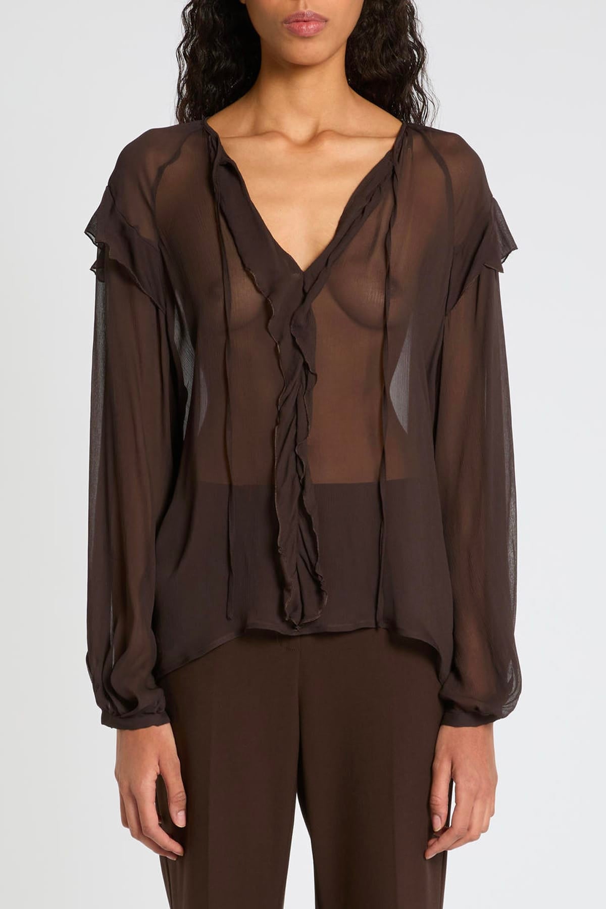 MARELLA CAMICIA  MARRONE / 34 Camicia marrone donna Marella Mllgela