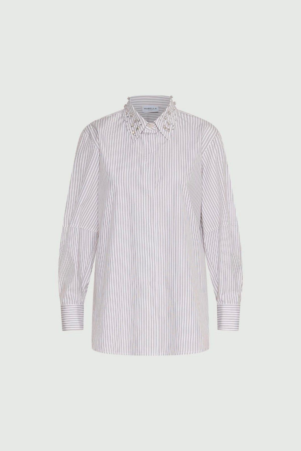 MARELLA CAMICIA  MSRRONE RIGATO / 34 Camicia in cotone donna Marella Teso