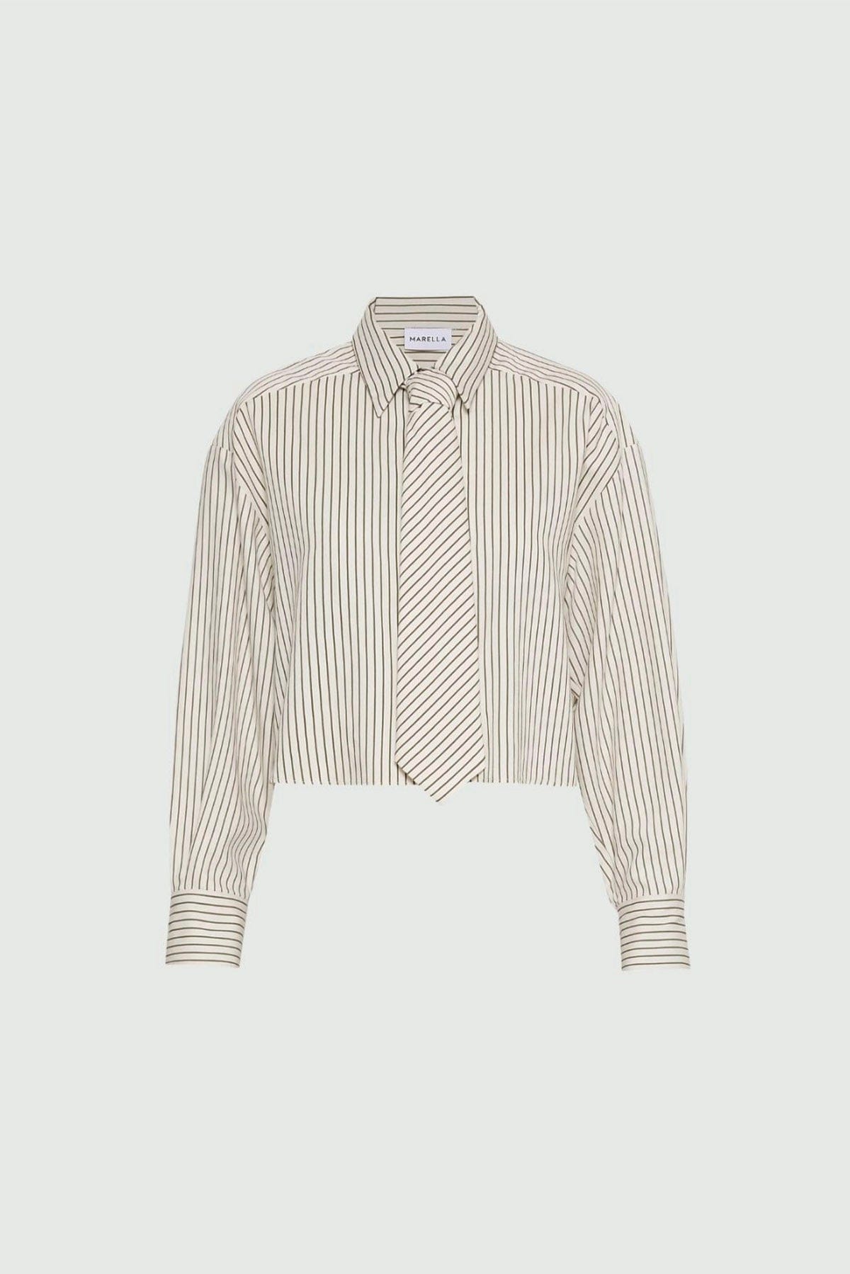 MARELLA CAMICIA  VERDE SALVIA / 34 Set camicia con cravatta donna Marella Duke