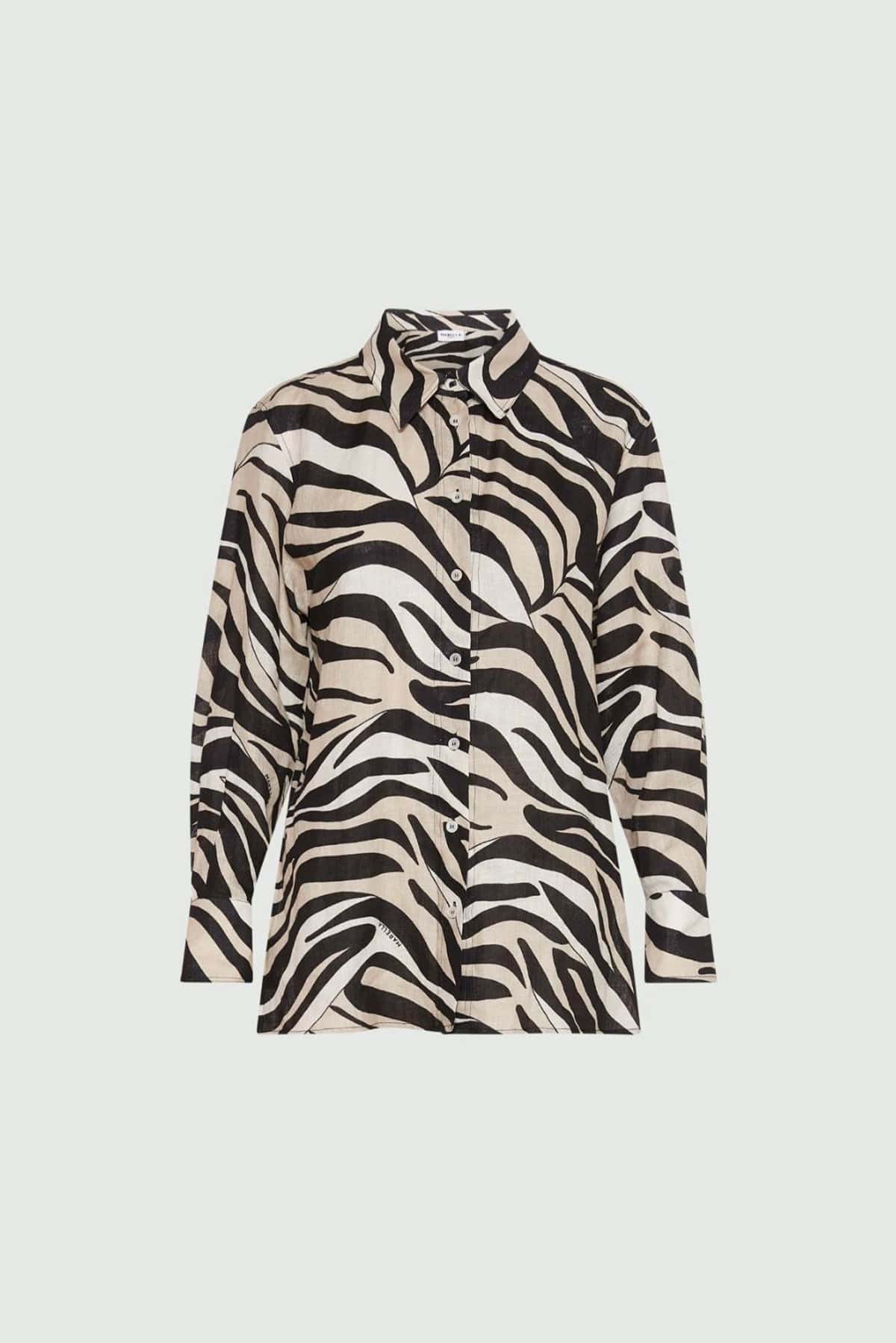 MARELLA CAMICIA  ZEBRATO / 34 Camicia zebrata in lino donna Marella Pergola