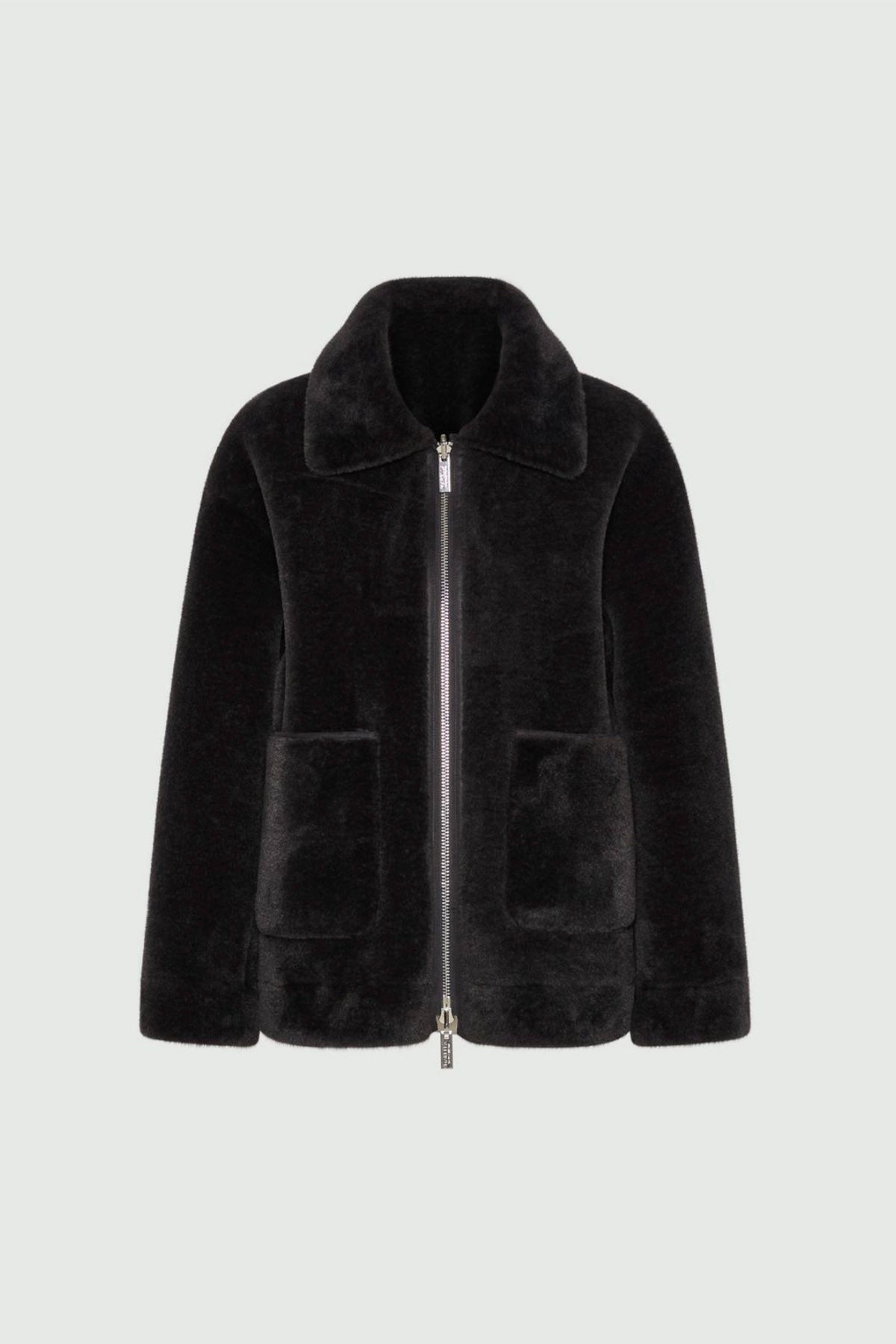 MARELLA CAPOSPALLA ASPET. PELLIC ANTRACITE / 34 Giaccone in fake four montone donna Marella Monochrome Fresa