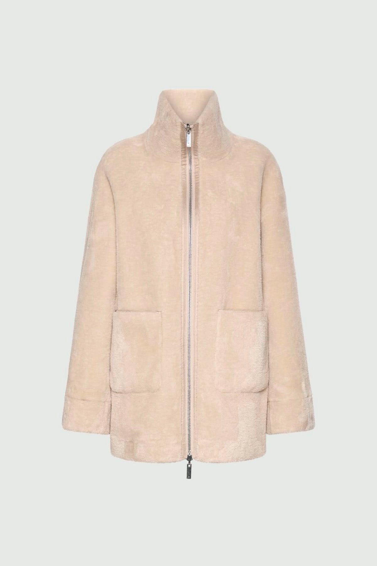 MARELLA CAPOSPALLA ASPET. PELLIC AVENA / 34 Giaccone donna effetto montone Marella Mllgiovane