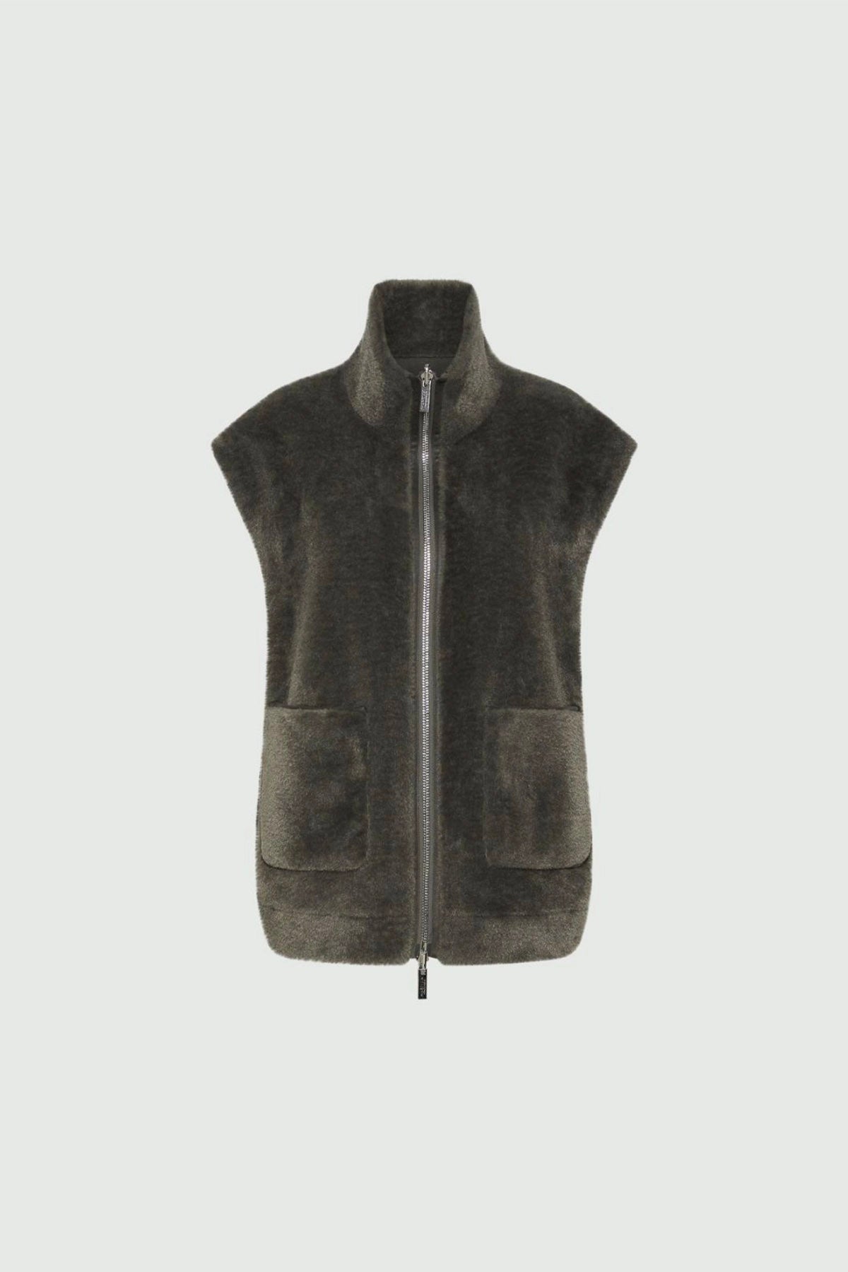 MARELLA CAPOSPALLA ASPET. PELLIC OLIVA / 34 Gilet fake fur Marella Monochrome Naval