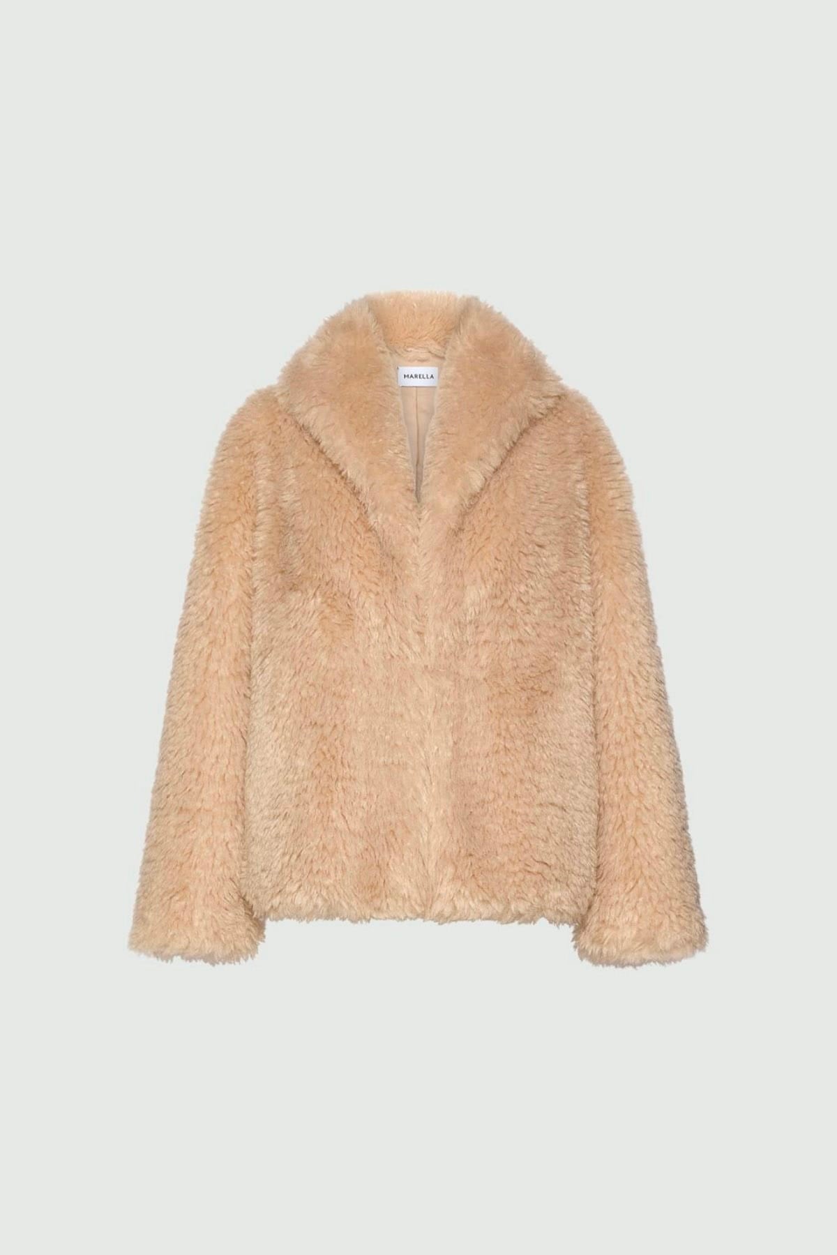 MARELLA CAPOSPALLA ASPET. PELLIC SABBIA / 34 Giaccone faux fur long Marella Mllcosetta