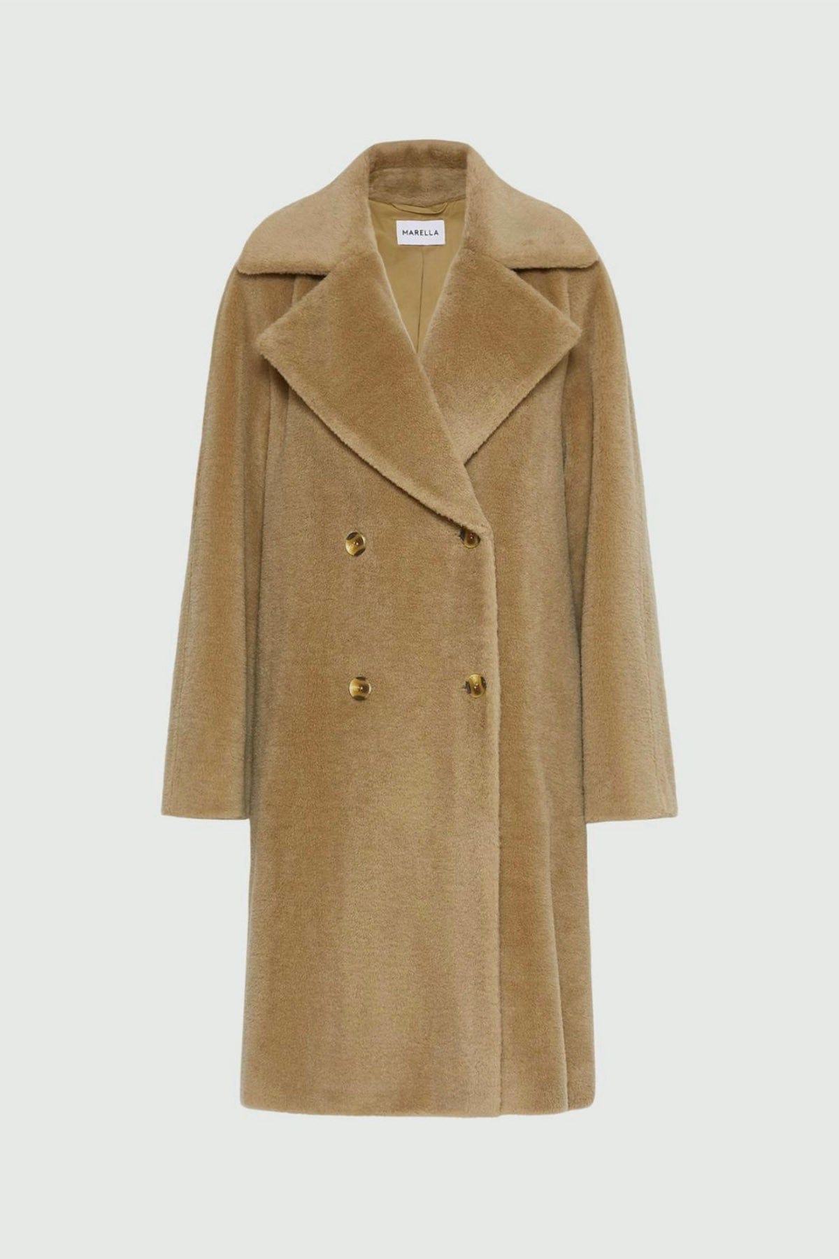 MARELLA CAPOSPALLA ASPET. PELLIC VERDE OLIVA / 34 Cappotto in eco pelliccia verde Marella Rosalia