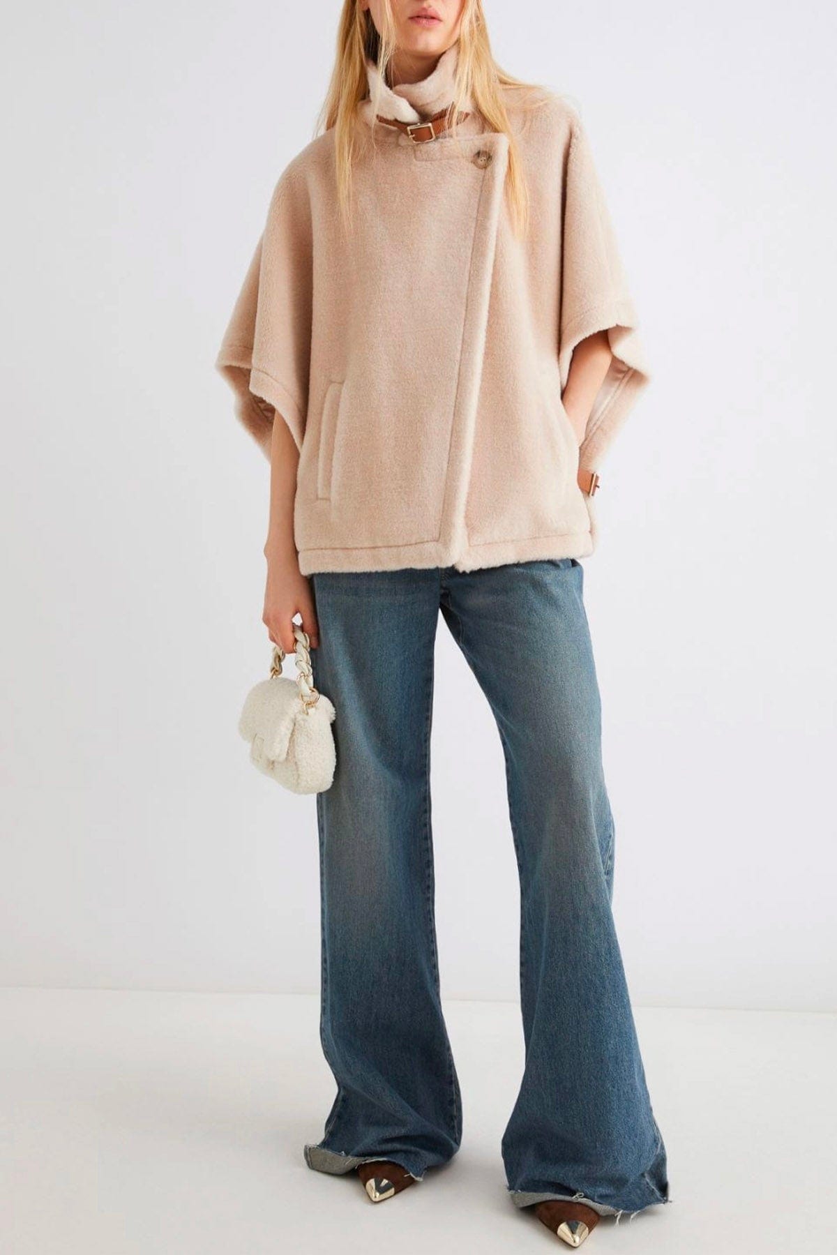 MARELLA CAPPA-MANTELLA-PONCHO CHIARO / XXS Cappa in lana donna Marella Gesso