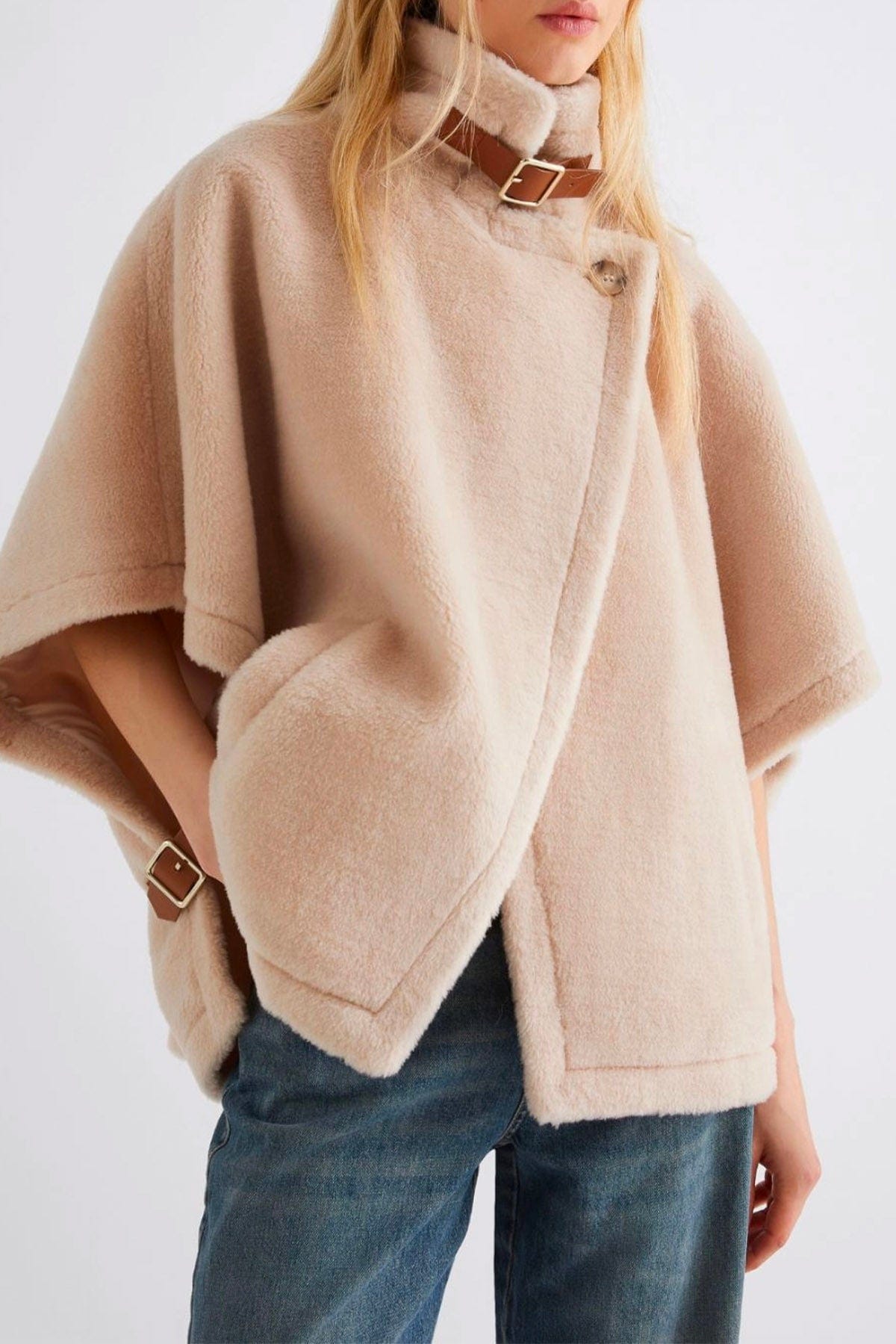 MARELLA CAPPA-MANTELLA-PONCHO Cappa in lana donna Marella Gesso